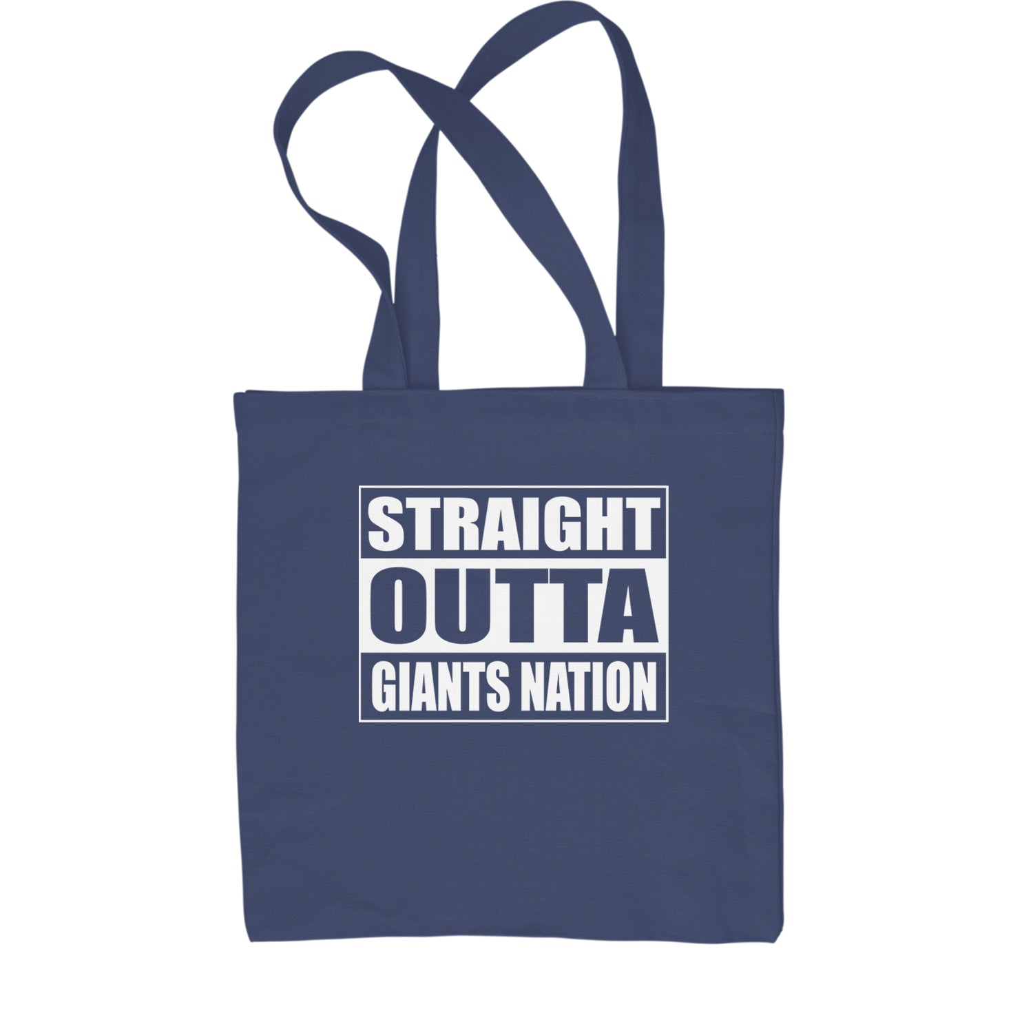 Straight Outta Giants Nation Shopping Tote Bag bleed, blue, football, giants, new, ny, york by Expression Tees
