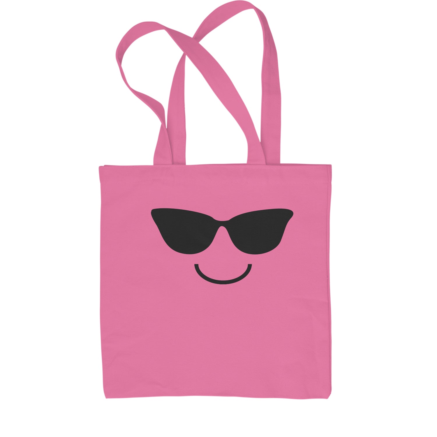 Emoticon Sunglasses Smile Face Shopping Tote Bag cosplay, costume, dress, emoji, emote, face, halloween, smiley, up, yellow by Expression Tees