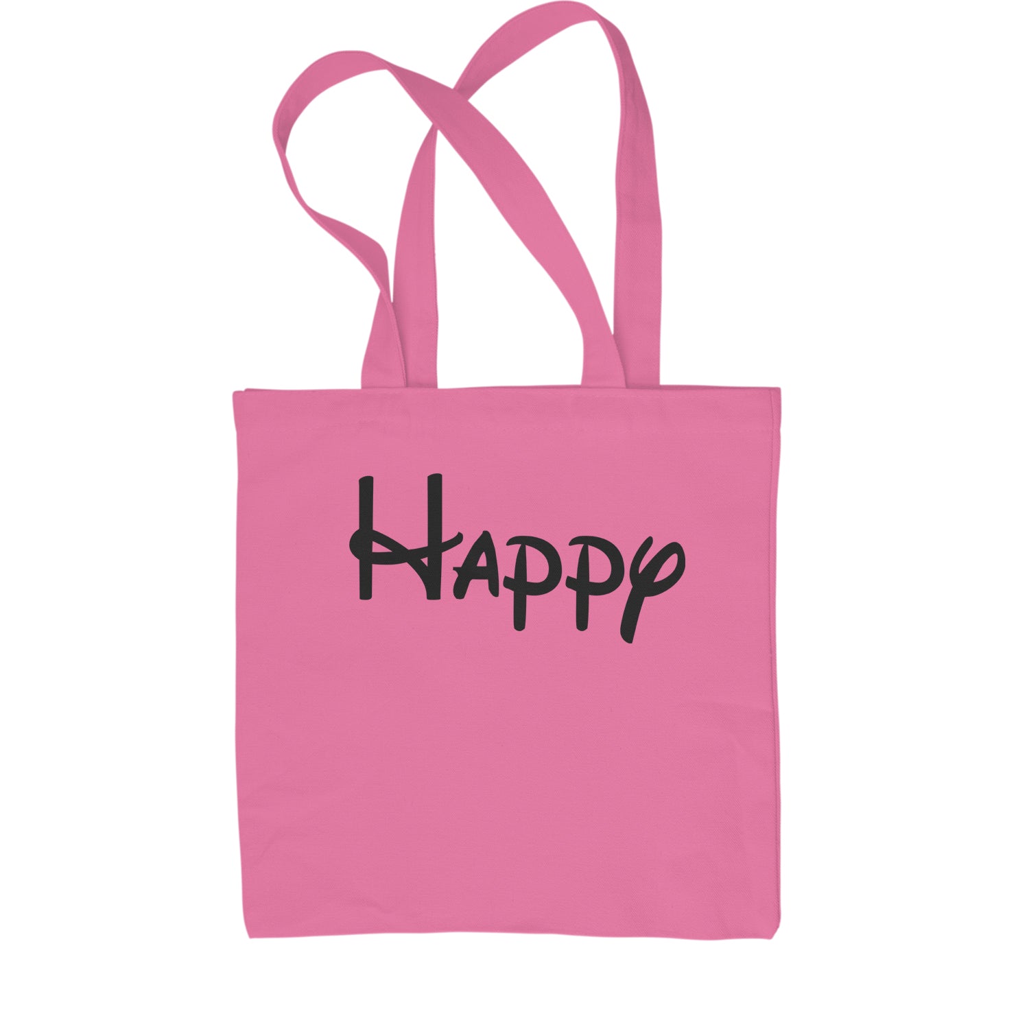 Happy - 7 Dwarfs Costume Shopping Tote Bag and, costume, dwarfs, group, halloween, matching, seven, snow, the, white by Expression Tees