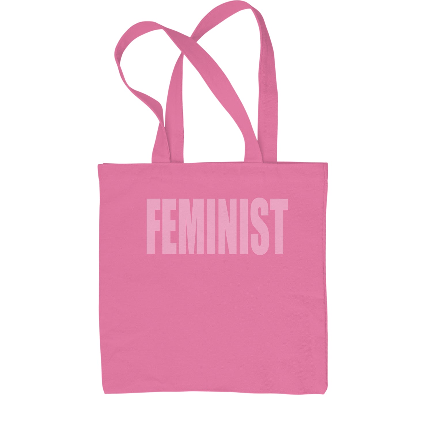 Feminist (Pink Print) Shopping Tote Bag a, equal, equality, feminism, feminist, gender, is, lgbtq, like, looks, nevertheless, pay, persisted, rights, she, this, what by Expression Tees