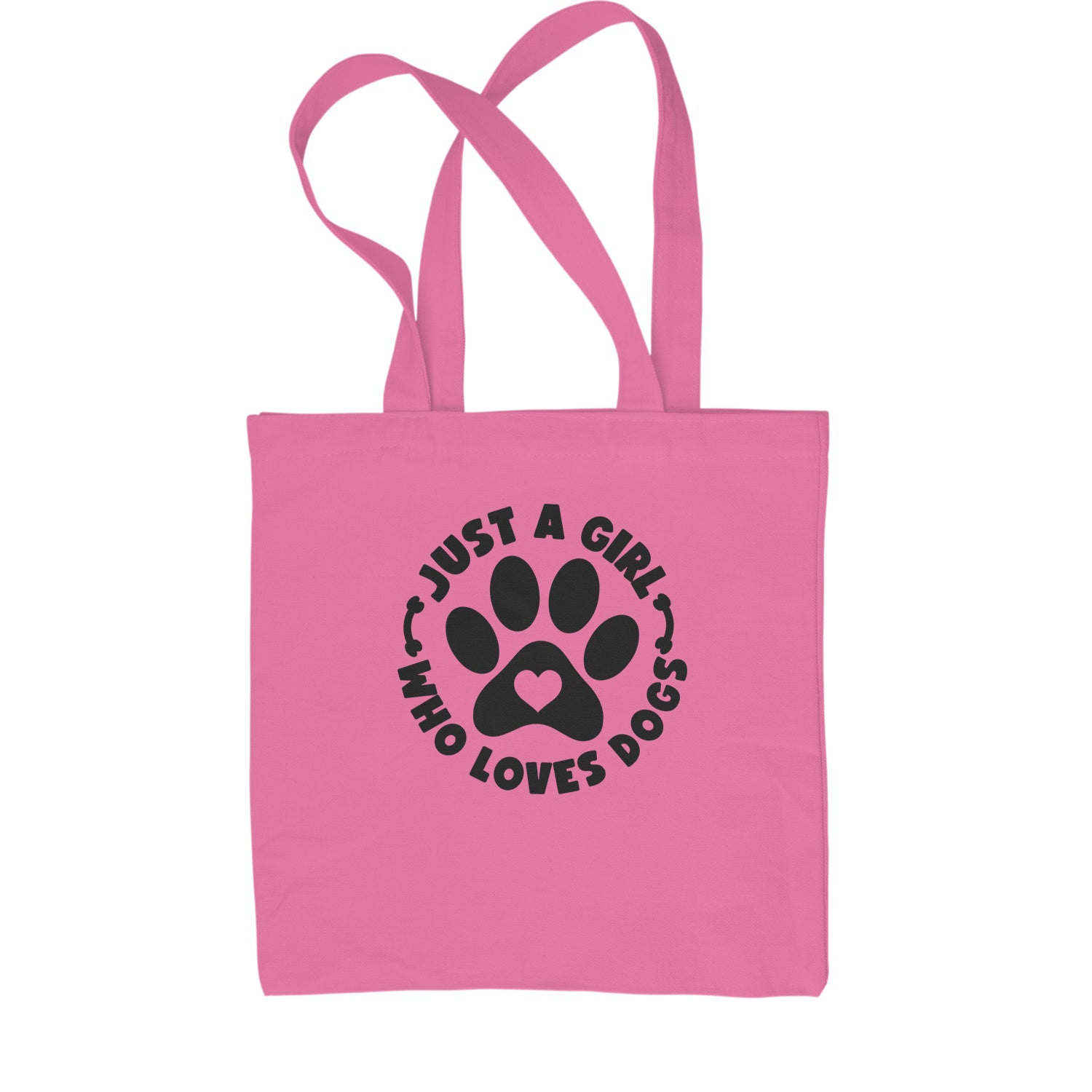 Dogs Just A Girl Who Loves DOGS Shopping Tote Bag dog, puppy, rescue by Expression Tees