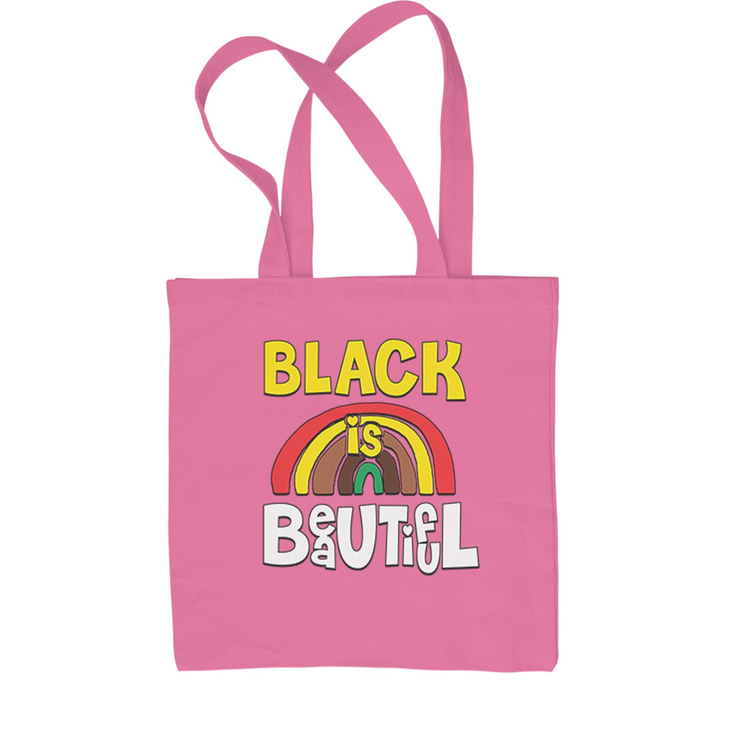 Black Is Beautiful Rainbow Shopping Tote Bag african, africanamerican, american, black, blackpride, blm, harriet, king, lives, luther, malcolm, march, martin, matter, parks, protest, rosa, tubman, x by Expression Tees