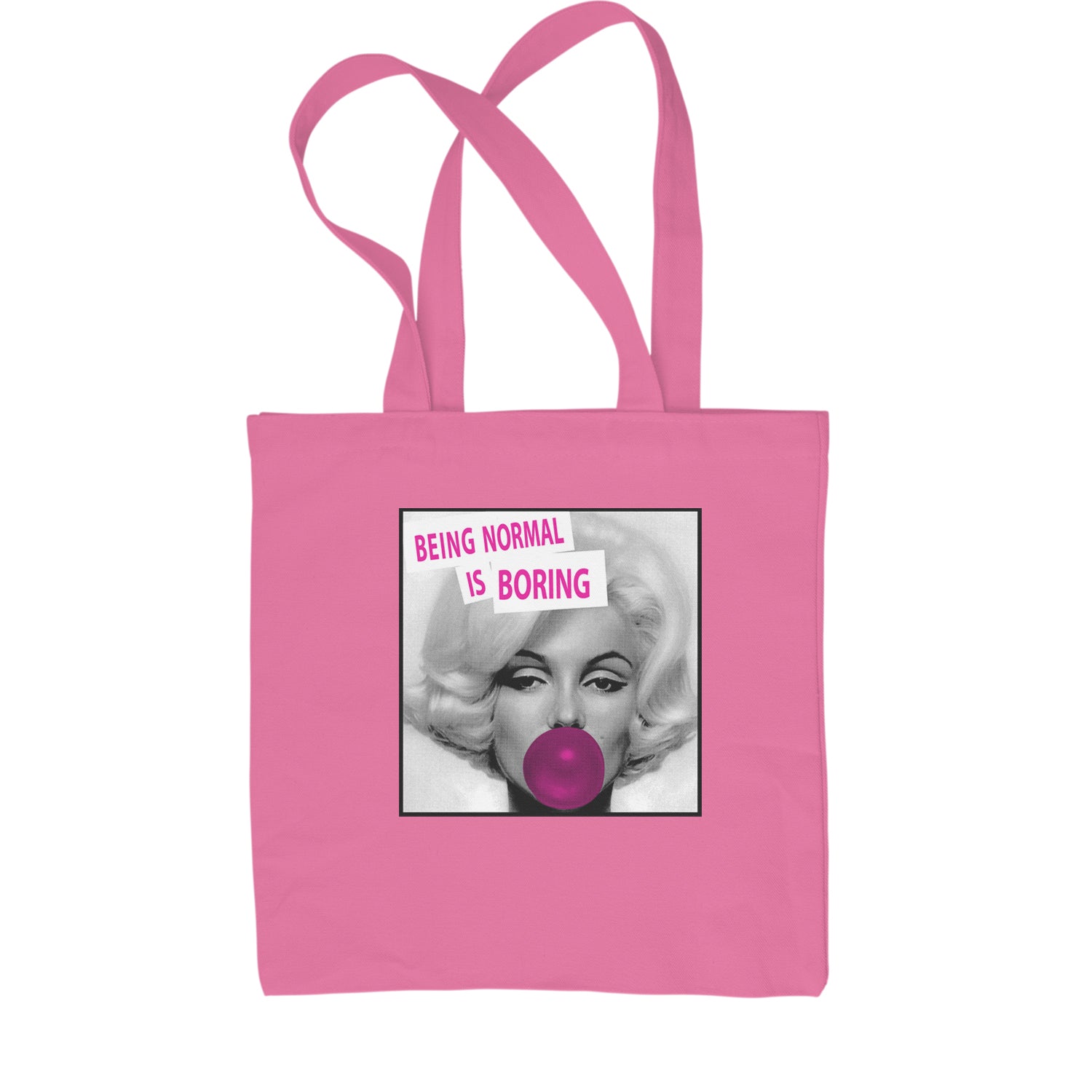 Marilyn Monroe Being Normal Is Boring Shopping Tote Bag art, iconic, marilyn, monroe, pop by Expression Tees