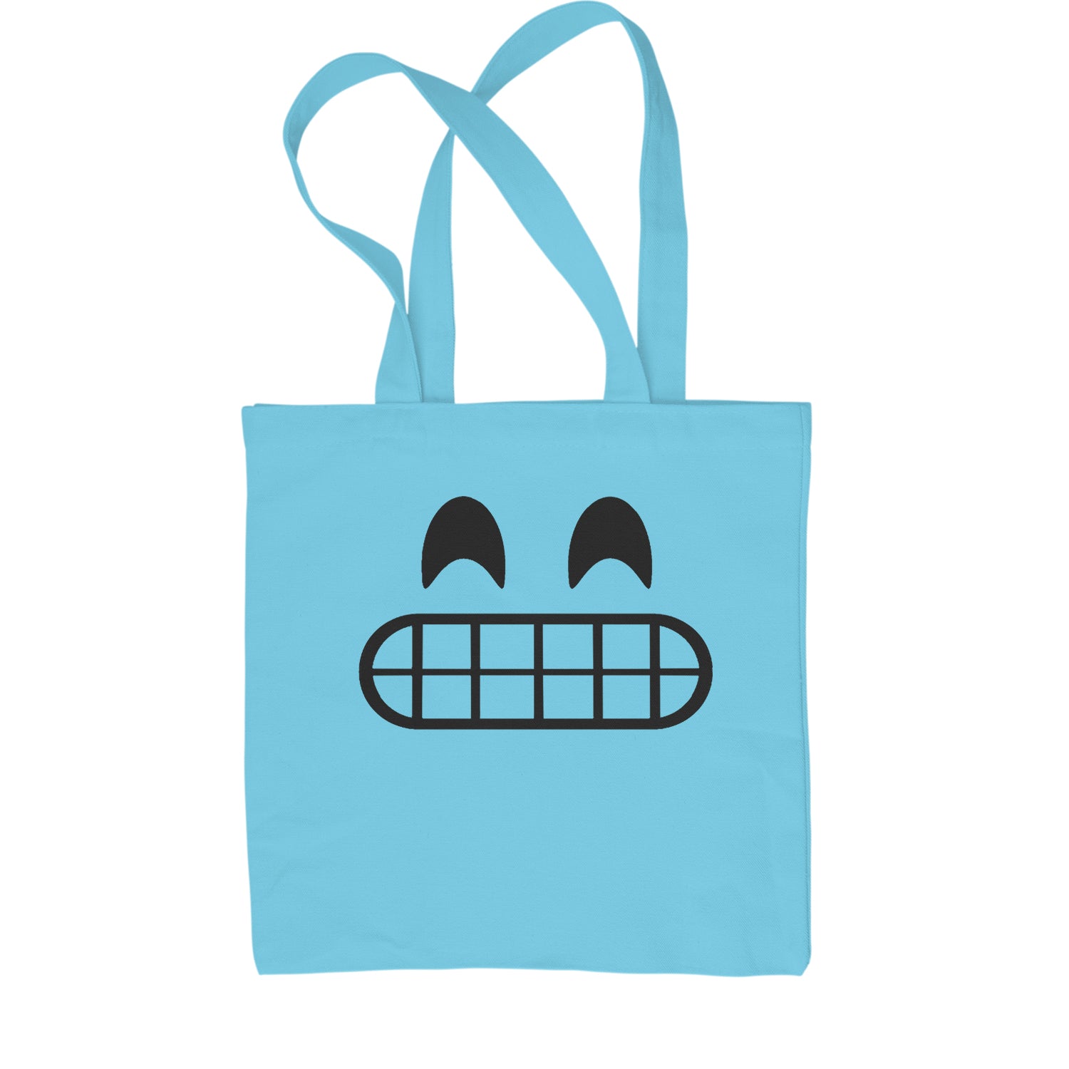 Emoticon Grinning Smile Face Shopping Tote Bag cosplay, costume, dress, emoji, emote, face, halloween, smiley, up, yellow by Expression Tees