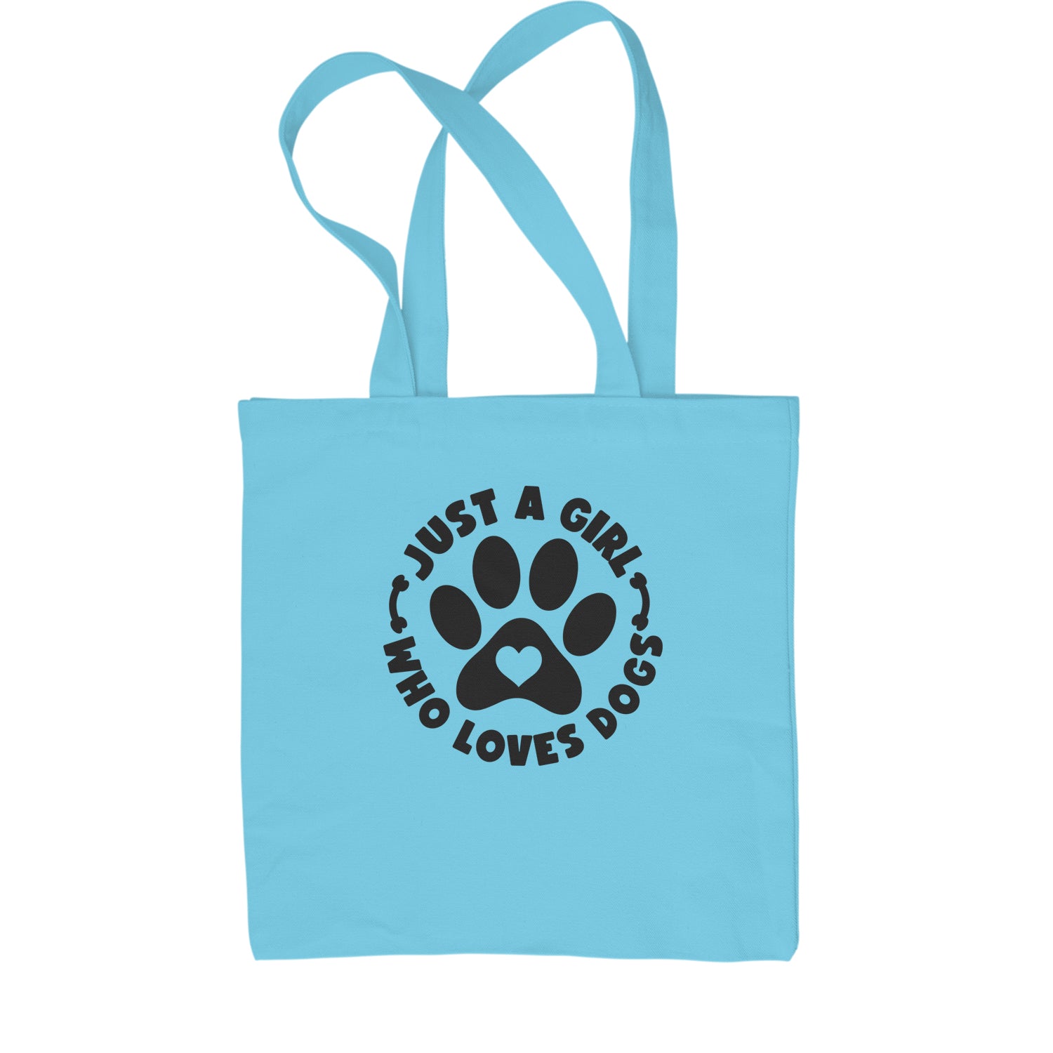 Dogs Just A Girl Who Loves DOGS Shopping Tote Bag dog, puppy, rescue by Expression Tees