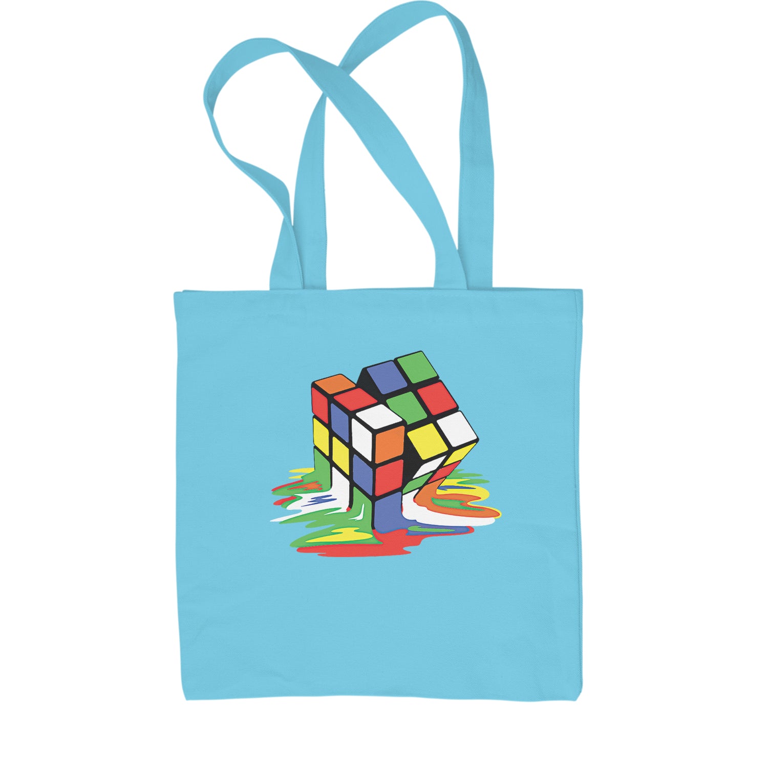 Melting Multi-Colored Cube Shopping Tote Bag gamer, gaming, nerd, shirt by Expression Tees