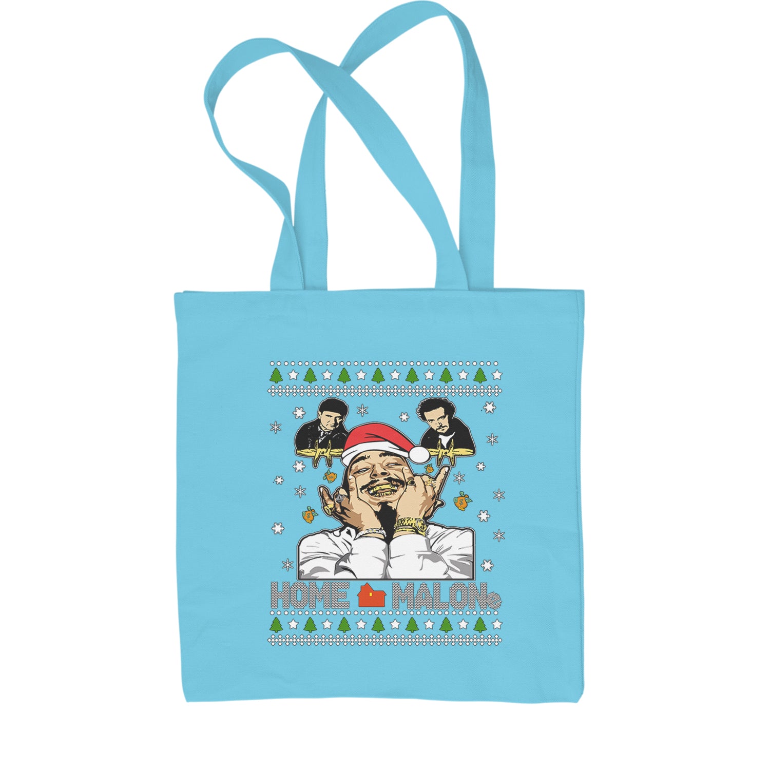 Home Malone Ugly Christmas Shopping Tote Bag alone, caulkin, home, malone, mcauley, post by Expression Tees