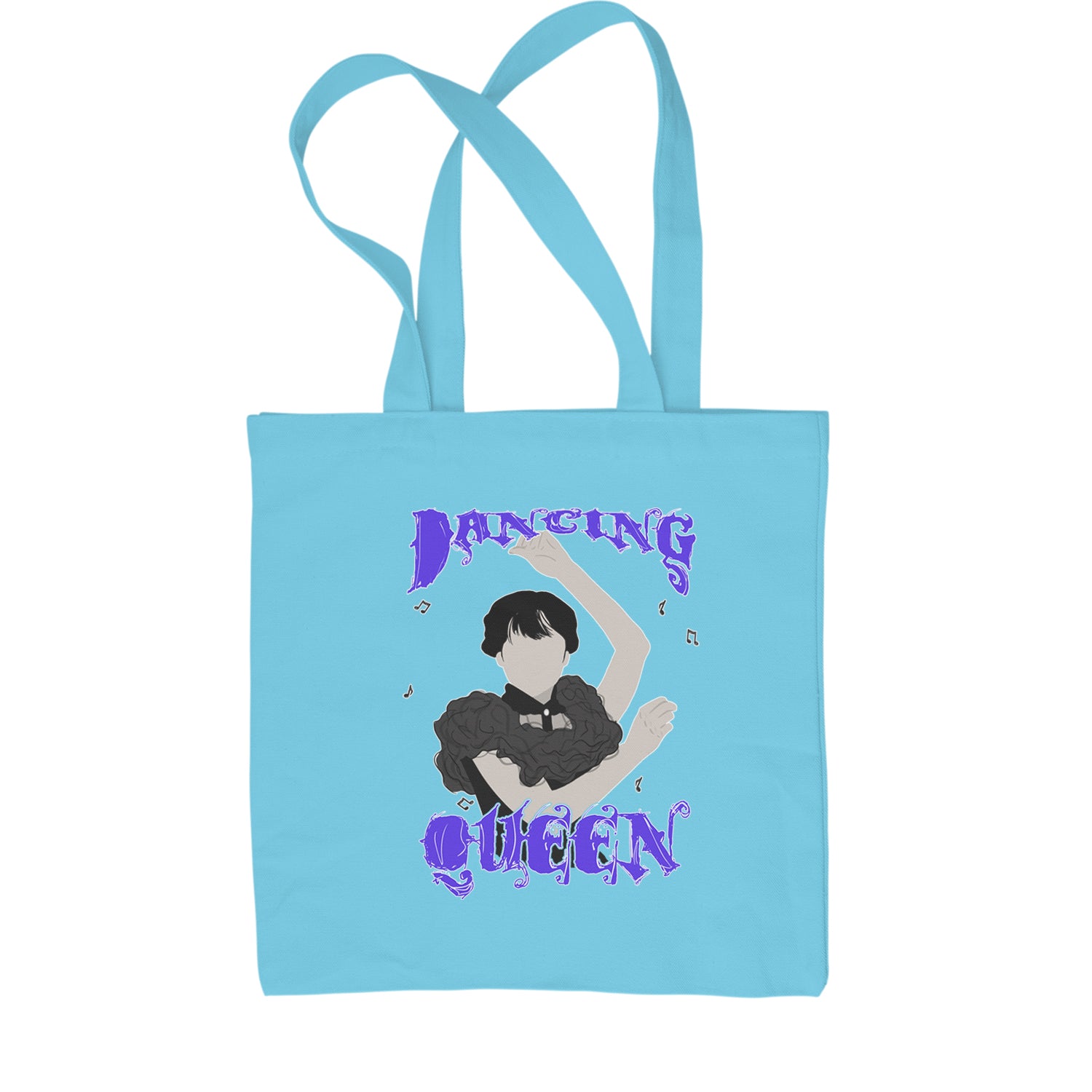 Wednesday Dancing Queen Shopping Tote Bag black, On, we, wear, wednesdays by Expression Tees