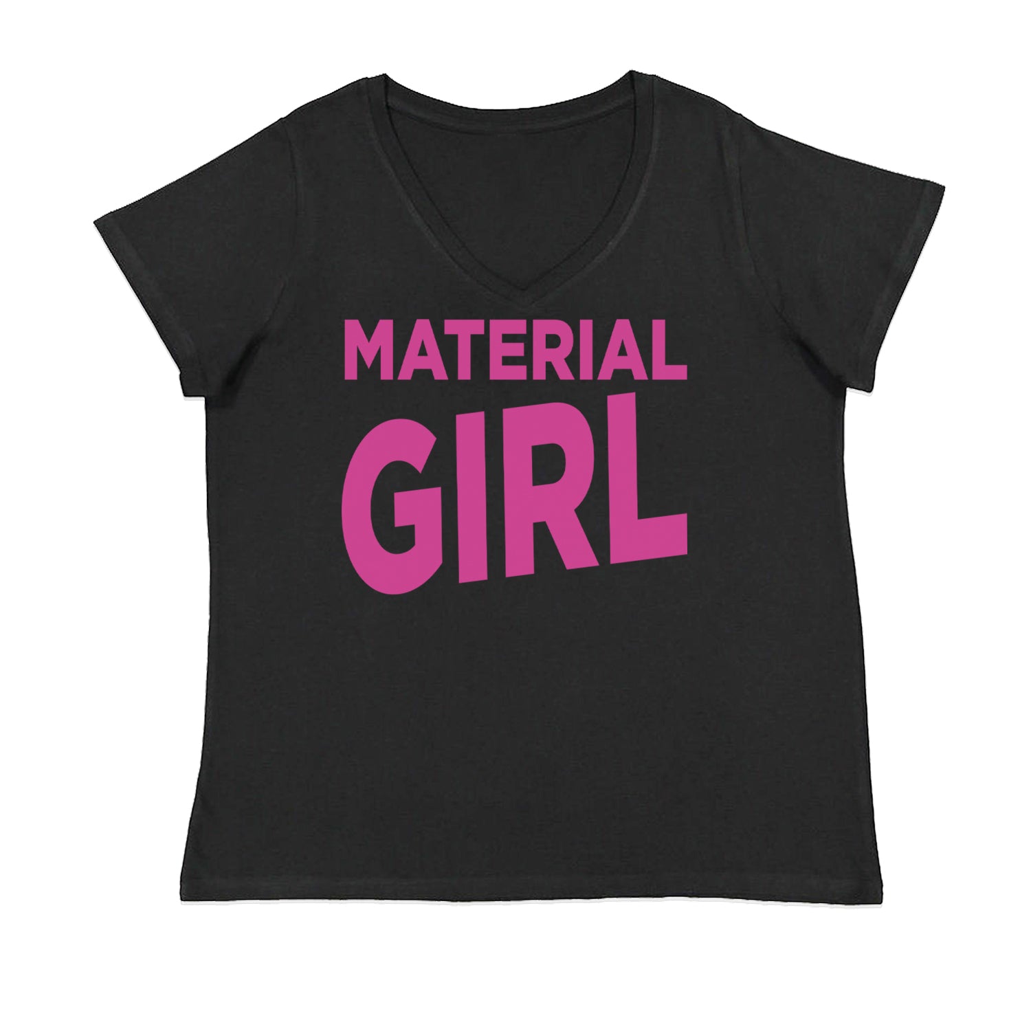 Material Girl 80's Retro Celebration Womens Plus Size V-Neck T-shirt