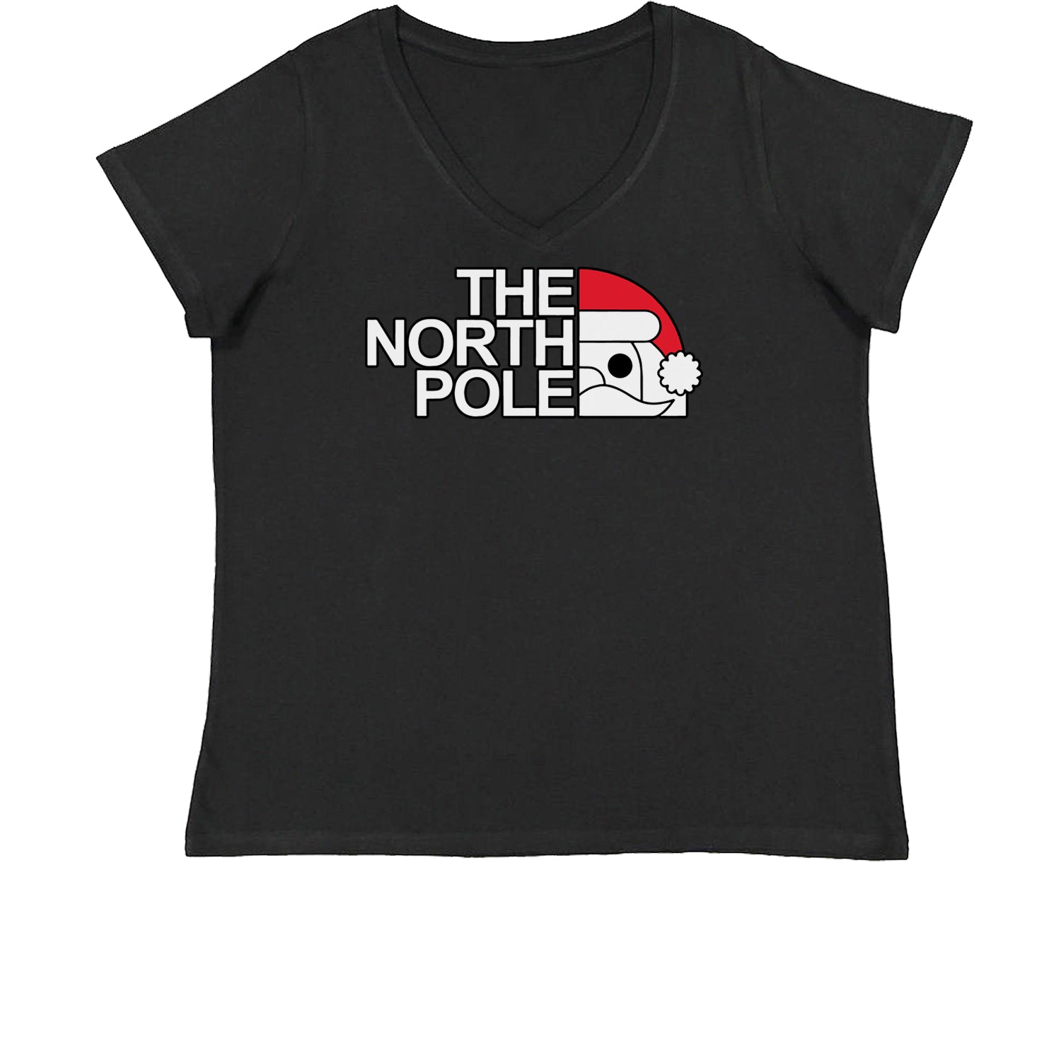 The North Pole Santa Womens Plus Size V-Neck T-shirt christmas, funny, nick, old, santa, st, xmas by Expression Tees