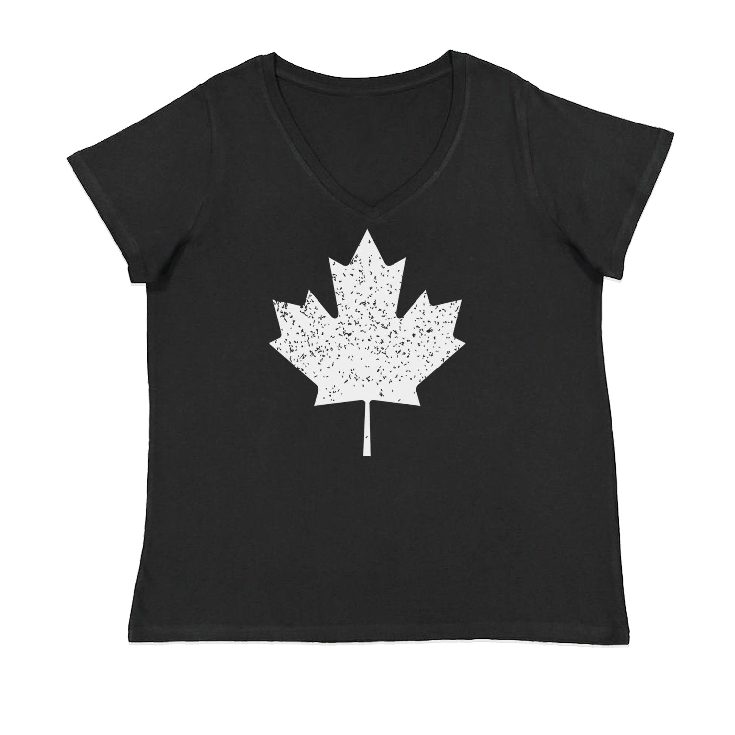 Canada Maple Leaf Womens Plus Size V-Neck T-shirt