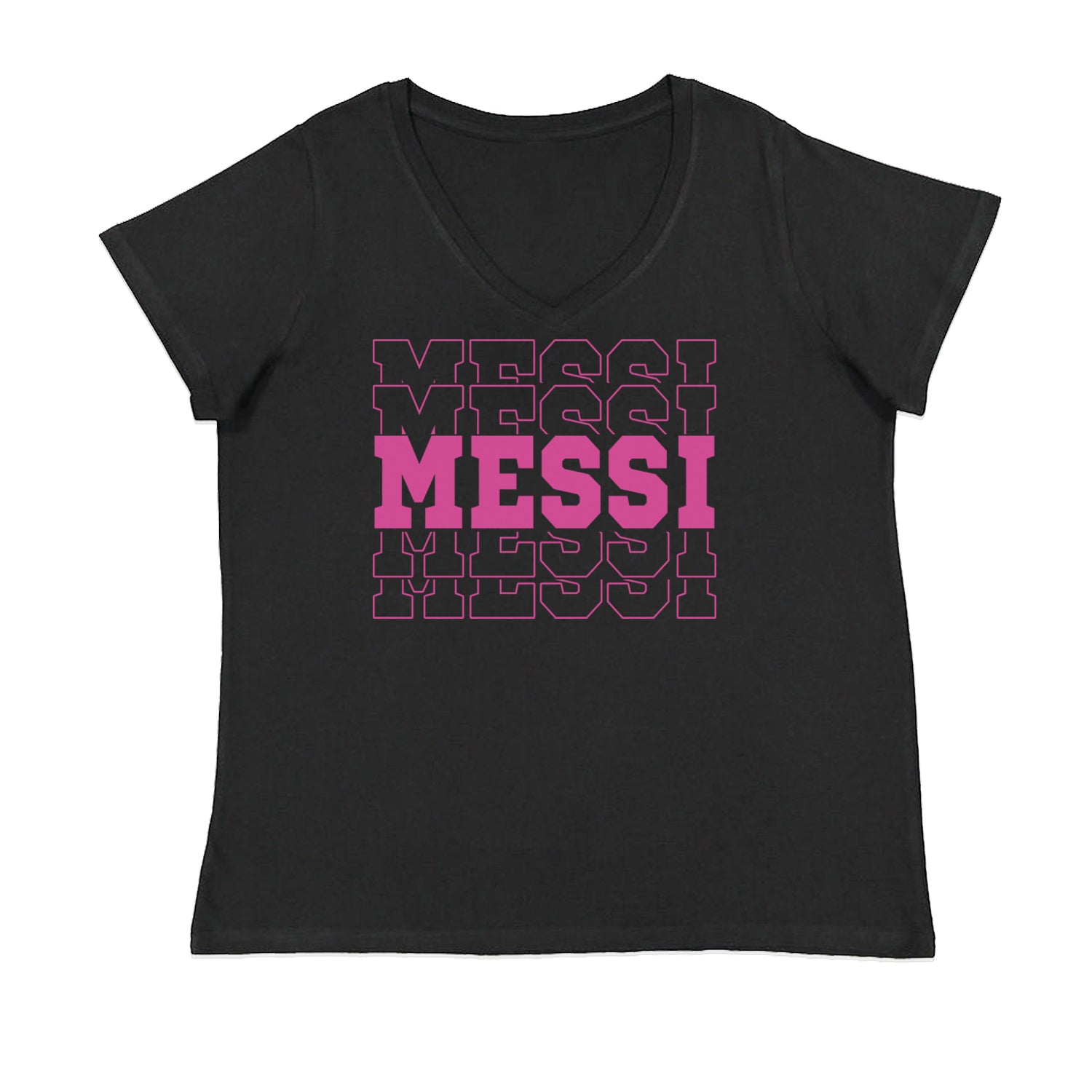 Messi Miami Futbol Womens Plus Size V-Neck T-shirt