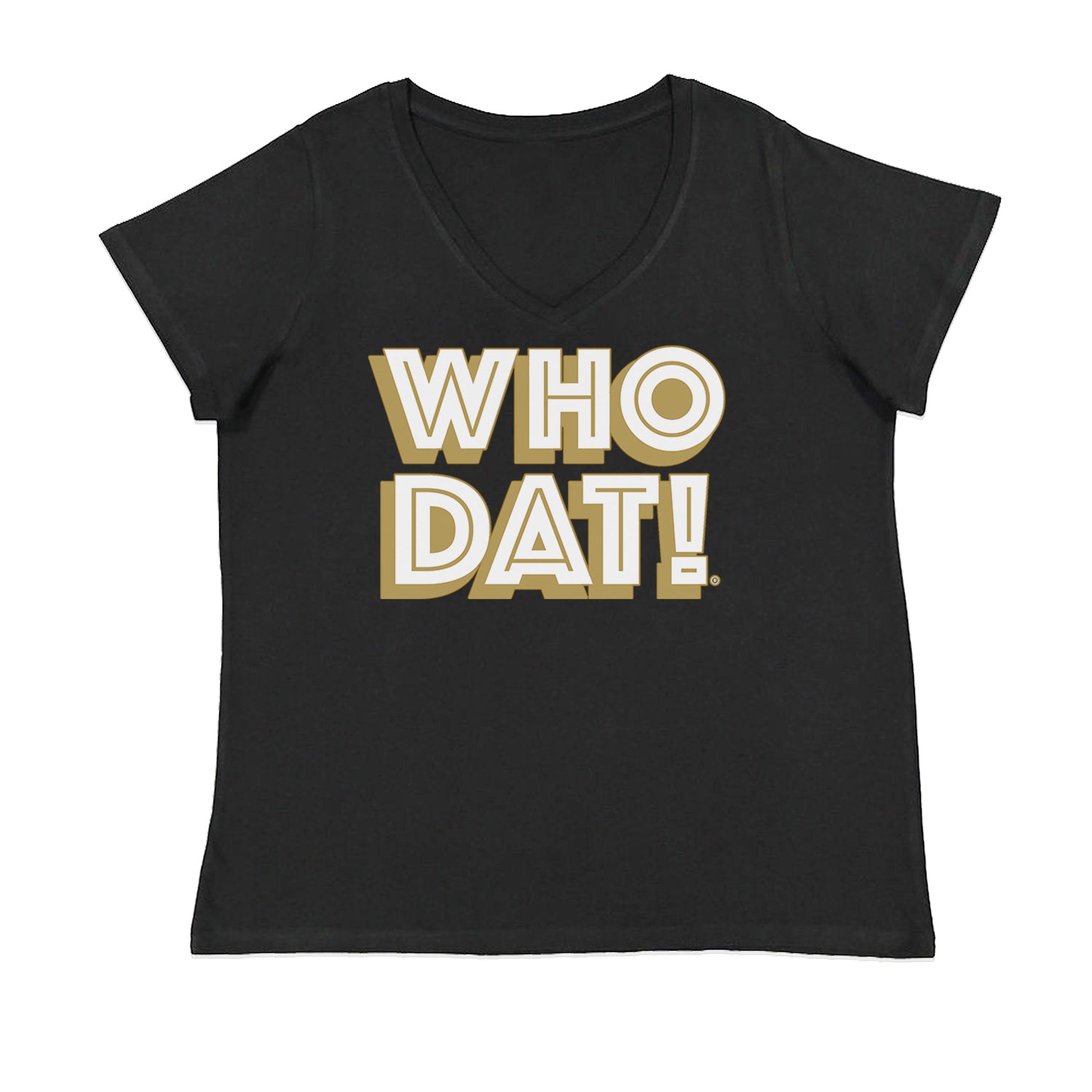 Who Dat Nation Big Bold New Orleans Womens Plus Size V-Neck T-shirt