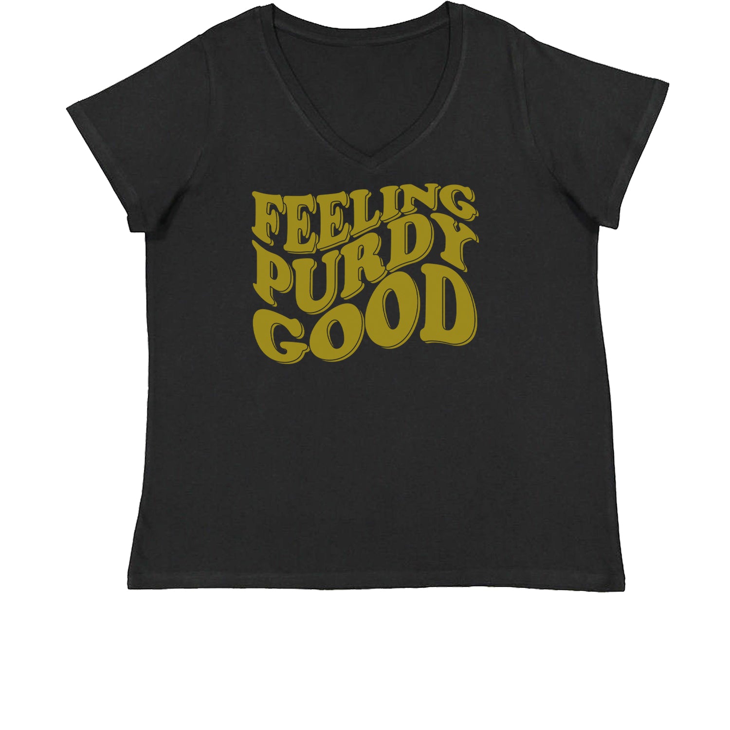 Feeling Purdy Good Womens Plus Size V-Neck T-shirt 13, football by Expression Tees