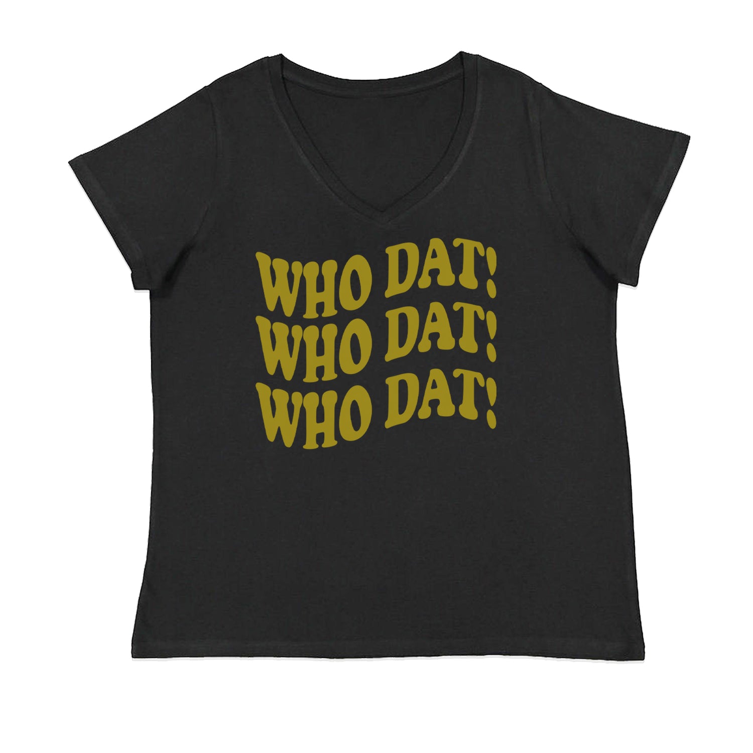 Who Dat Wavy Design Who Dat Nation Womens Plus Size V-Neck T-shirt