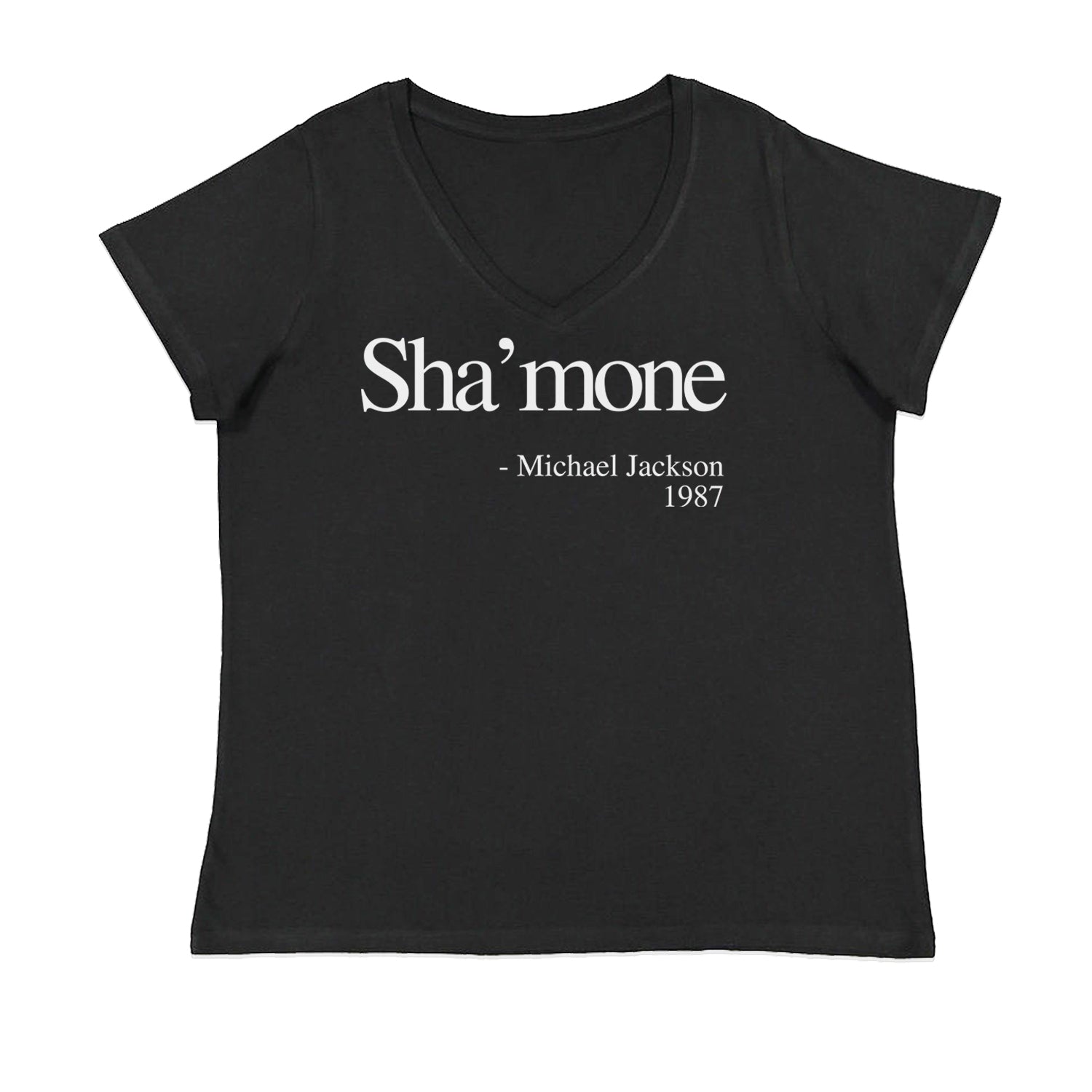 Sha'mone Quote King Of Pop Womens Plus Size V-Neck T-shirt