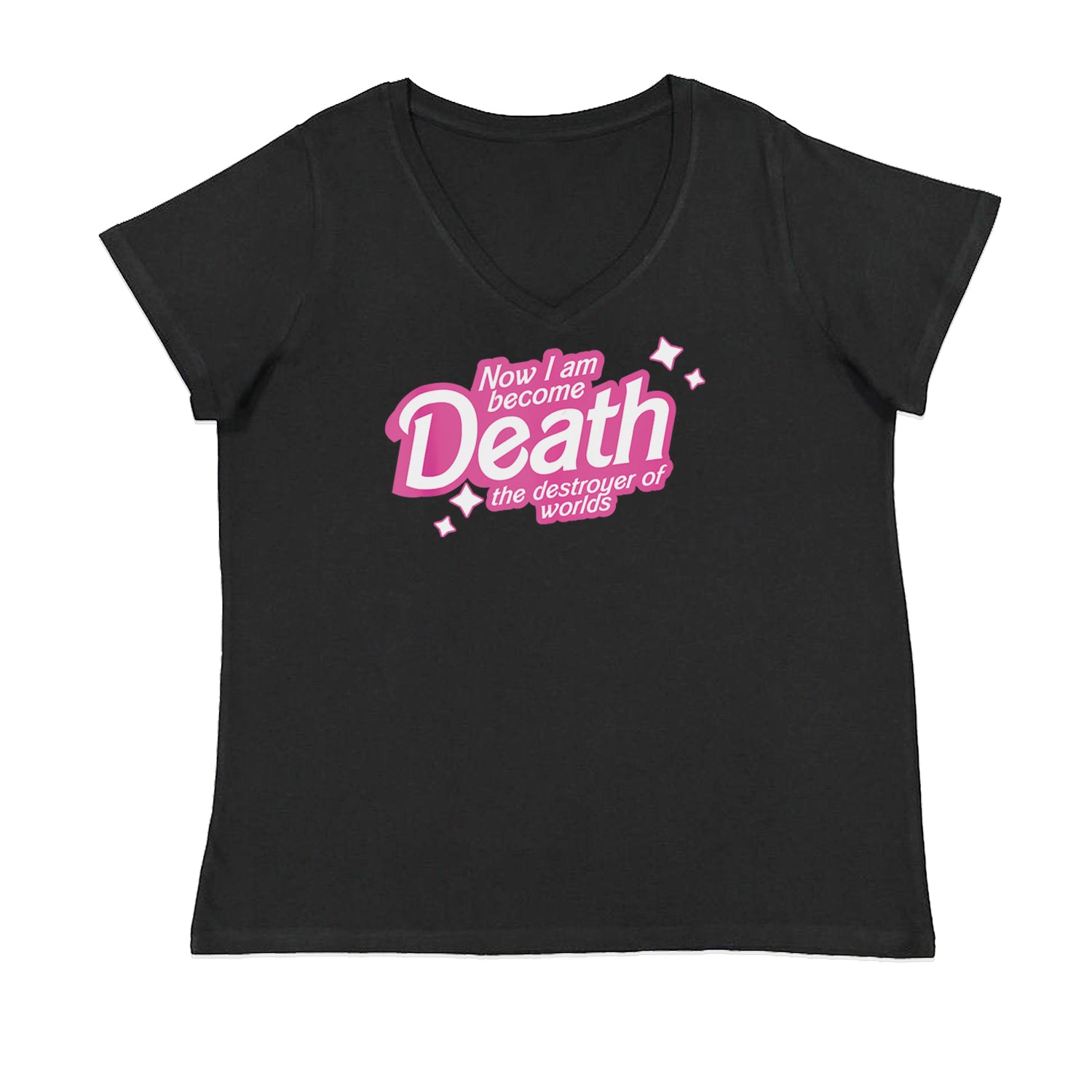 Now I am Become Death Barbenheimer Womens Plus Size V-Neck T-shirt