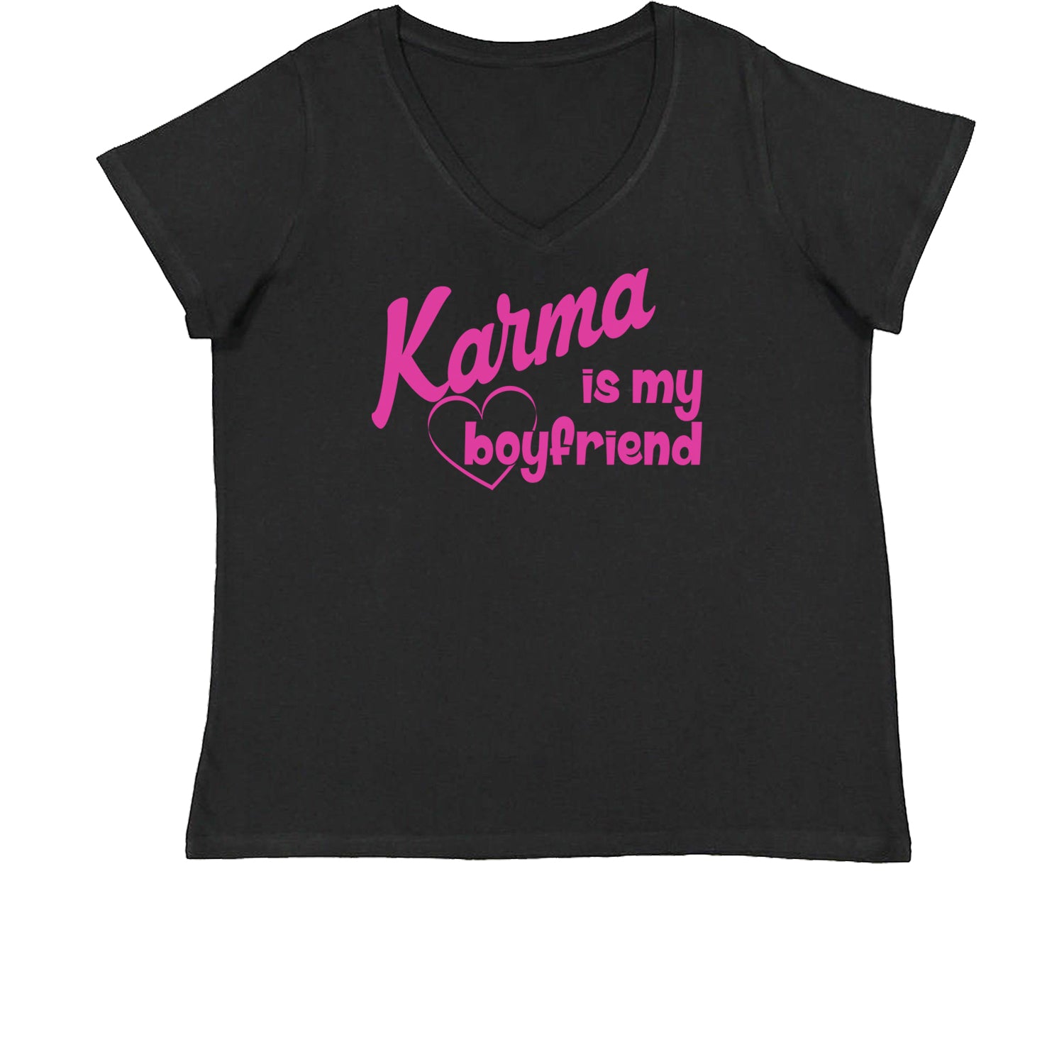 Karma Is My Boyfriend Womens Plus Size V-Neck T-shirt nation, taylornation by Expression Tees