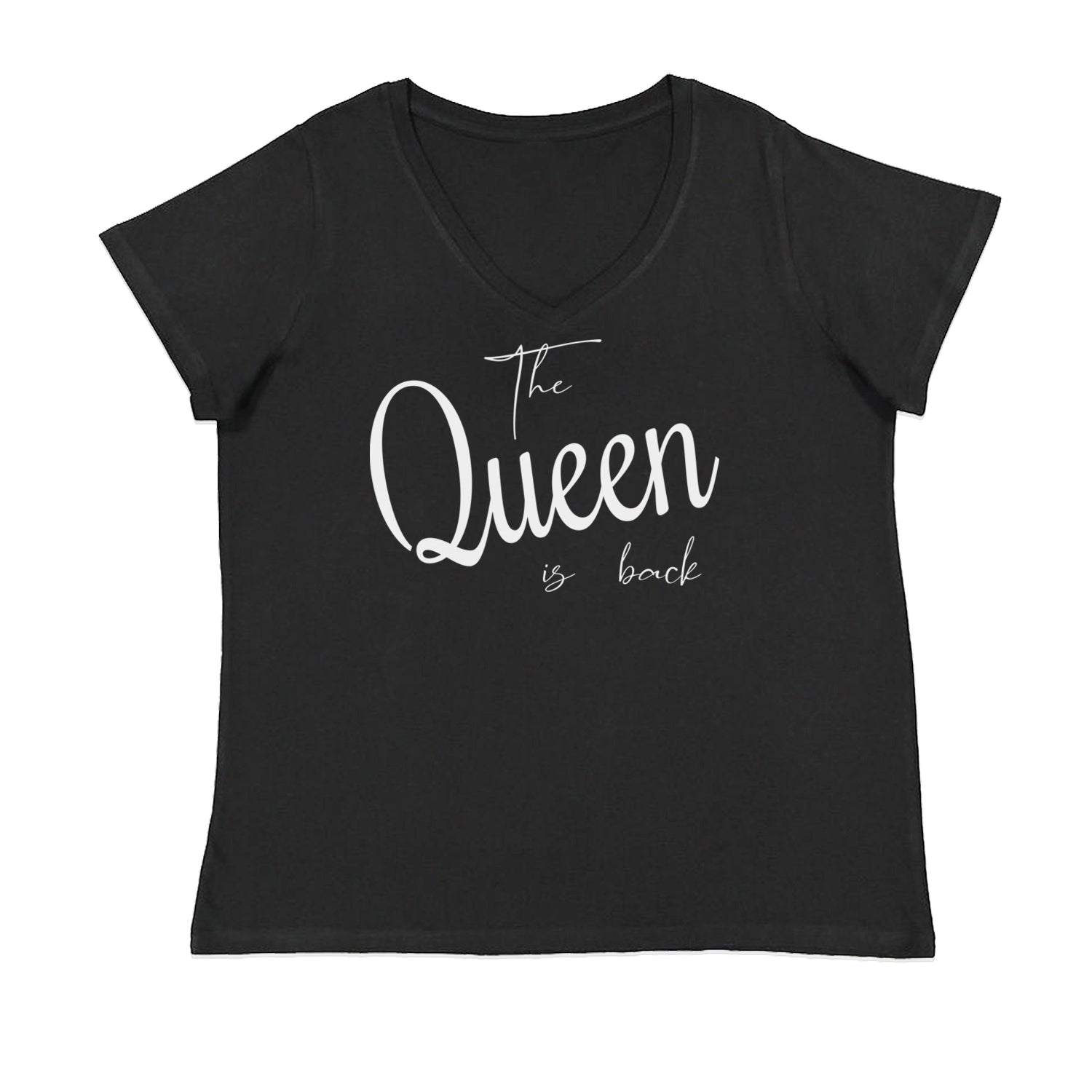 The Queen Is Back Celebration Womens Plus Size V-Neck T-shirt