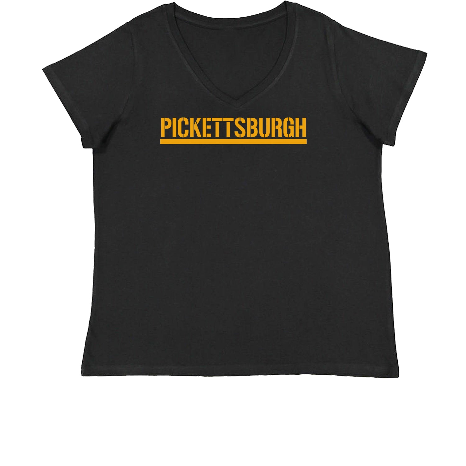 Pickettsburgh Pittsburgh Football Womens Plus Size V-Neck T-shirt apparel, city, clothing, curtain, football, iron, jersey, nation, pennsylvania, steel, steeler by Expression Tees