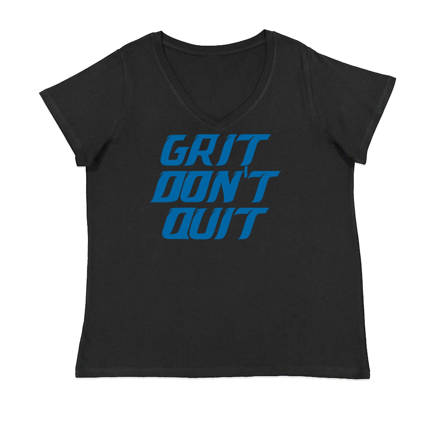 Detroit Grit Don't Quit Womens Plus Size V-Neck T-shirt