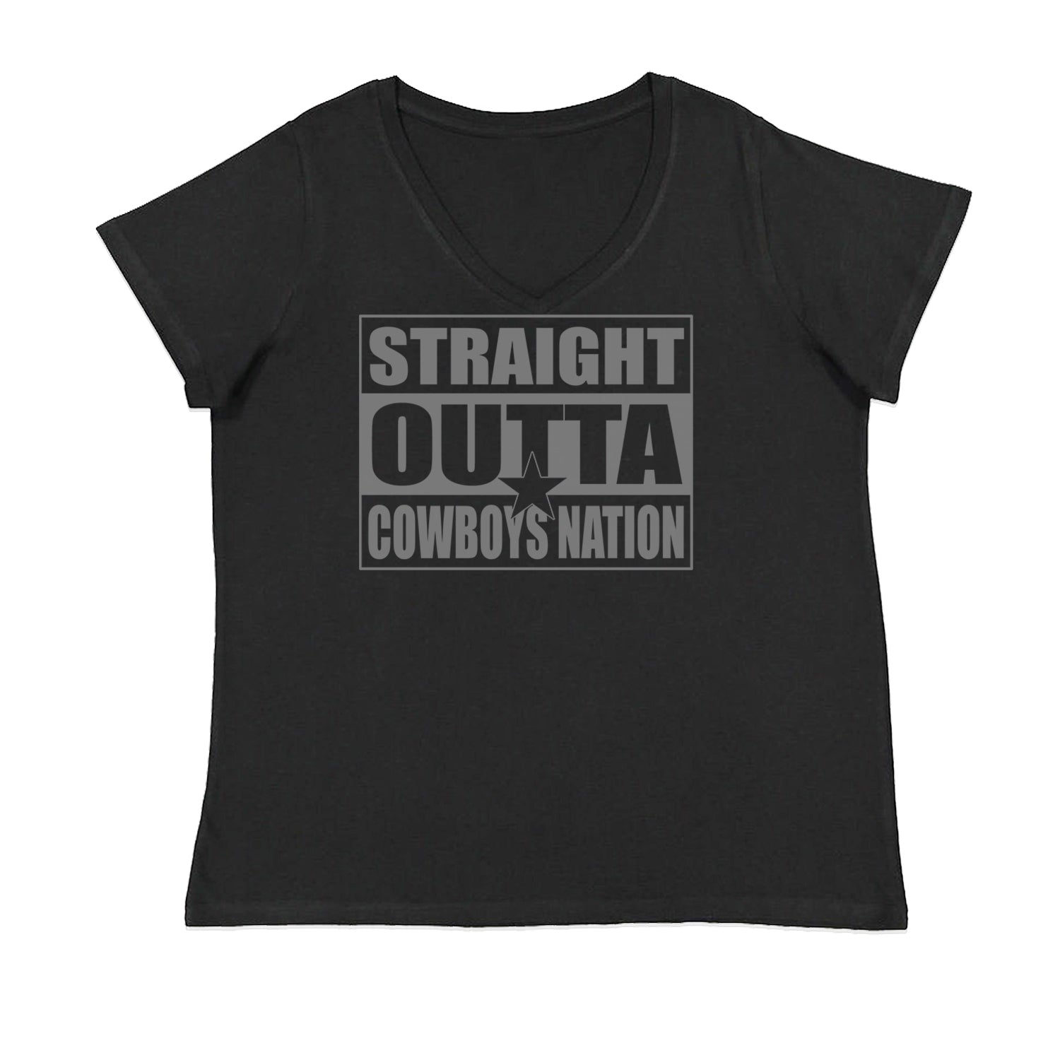 Straight Outta Cowboys Nation   Womens Plus Size V-Neck T-shirt