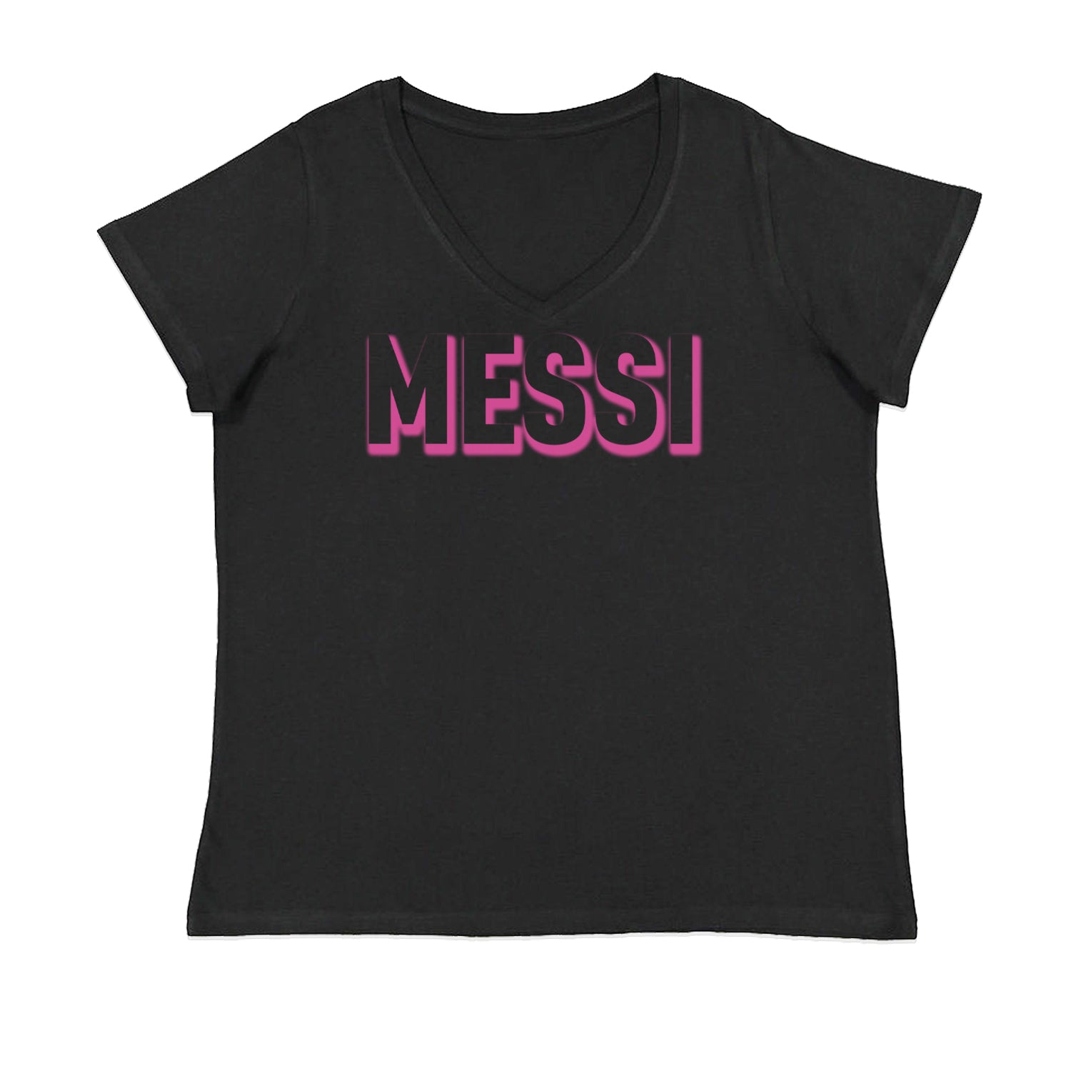 Messi OUTLINE Miami Futbol Womens Plus Size V-Neck T-shirt