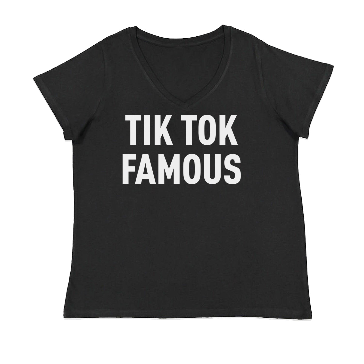 Tik Tok Famous Influencer Promoter Womens Plus Size V-Neck T-shirt