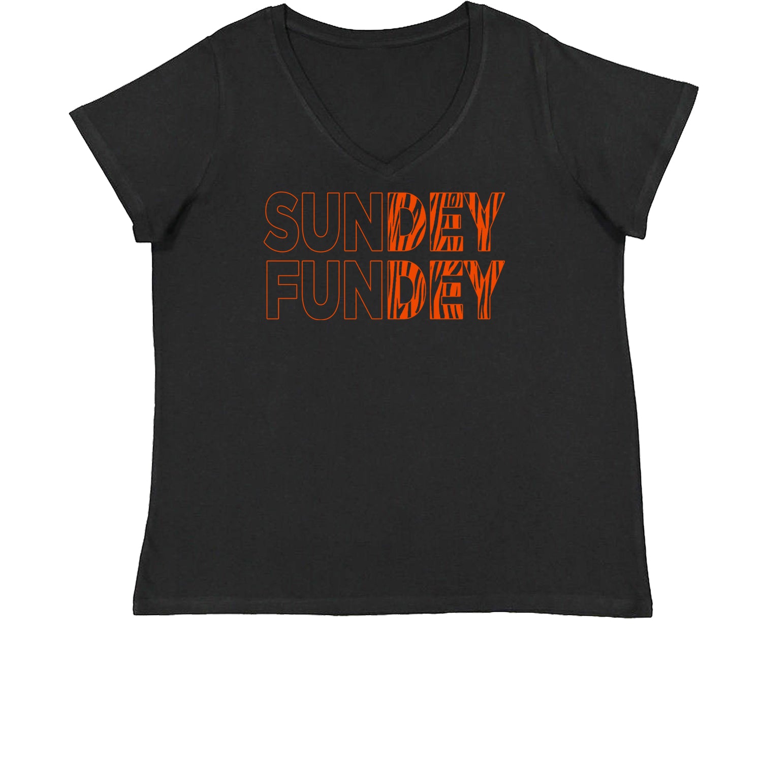 SunDEY FunDEY Sunday Funday Womens Plus Size V-Neck T-shirt ball, burrow, dey, foot, football, joe, ohio, sports, who by Expression Tees