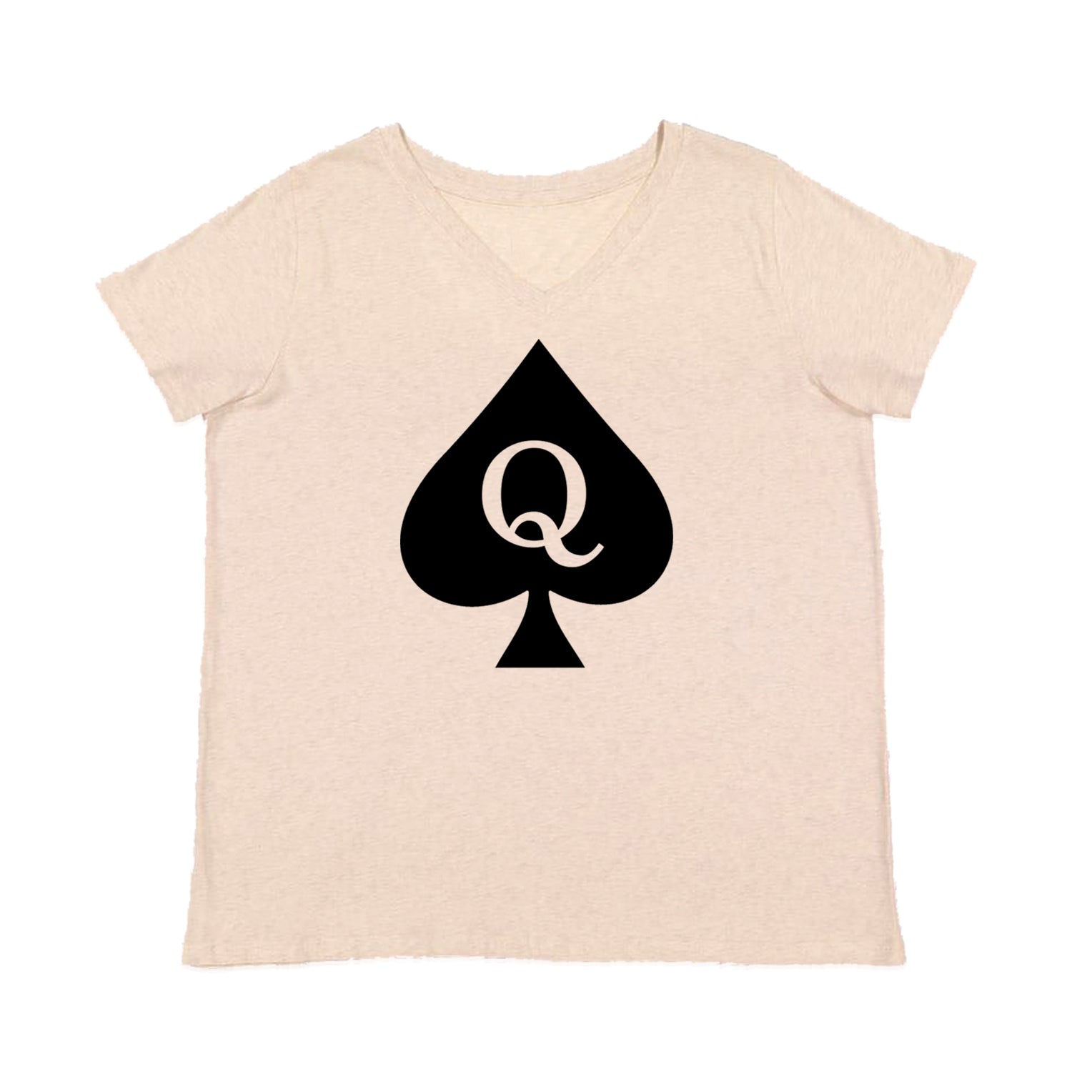 Queen Of Spades QOS Hotwife Cuckold Womens Plus Size V-Neck T-shirt
