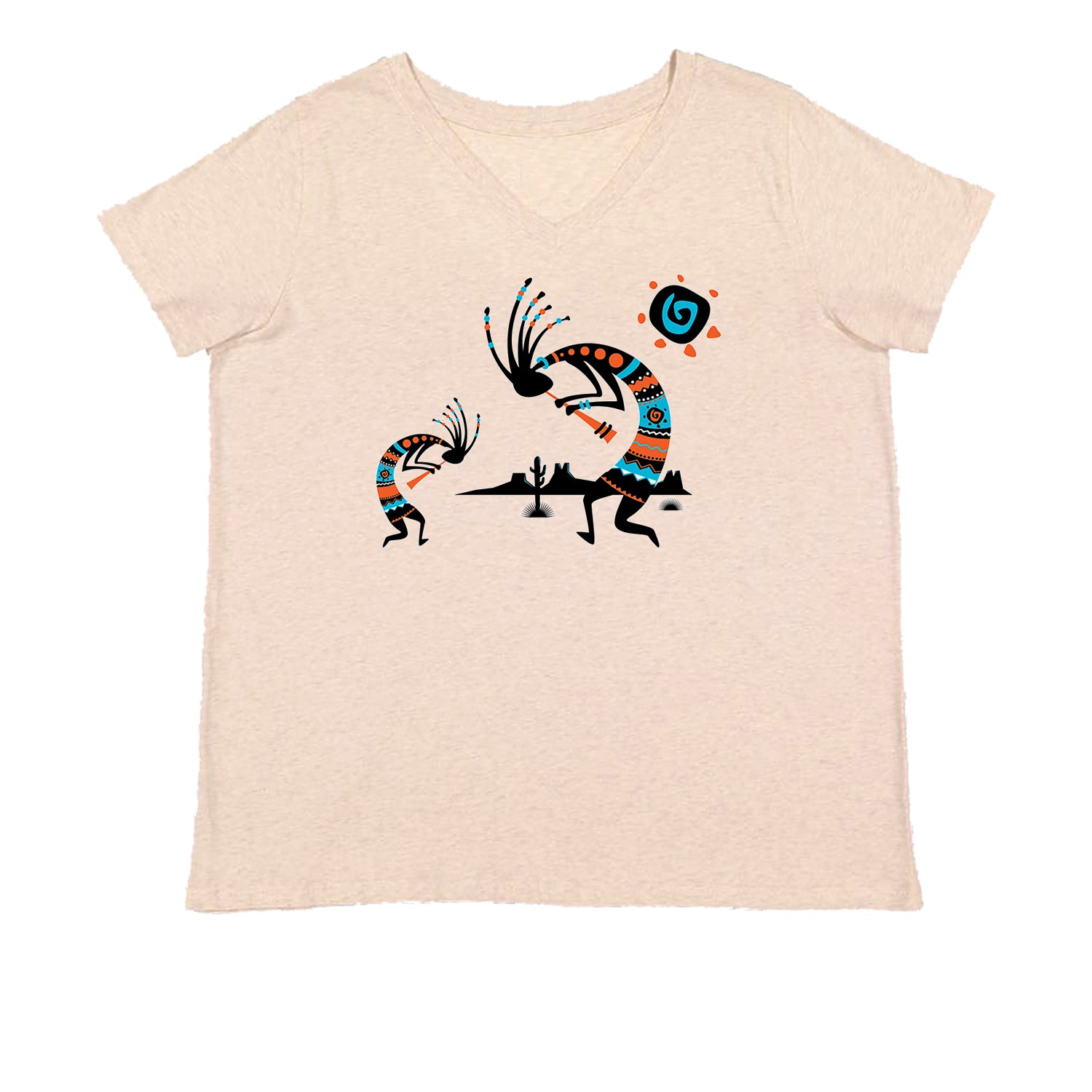 Native American Kokopelli Southwest Womens Plus Size V-Neck T-shirt american, hopi, indian, native, navajo by Expression Tees