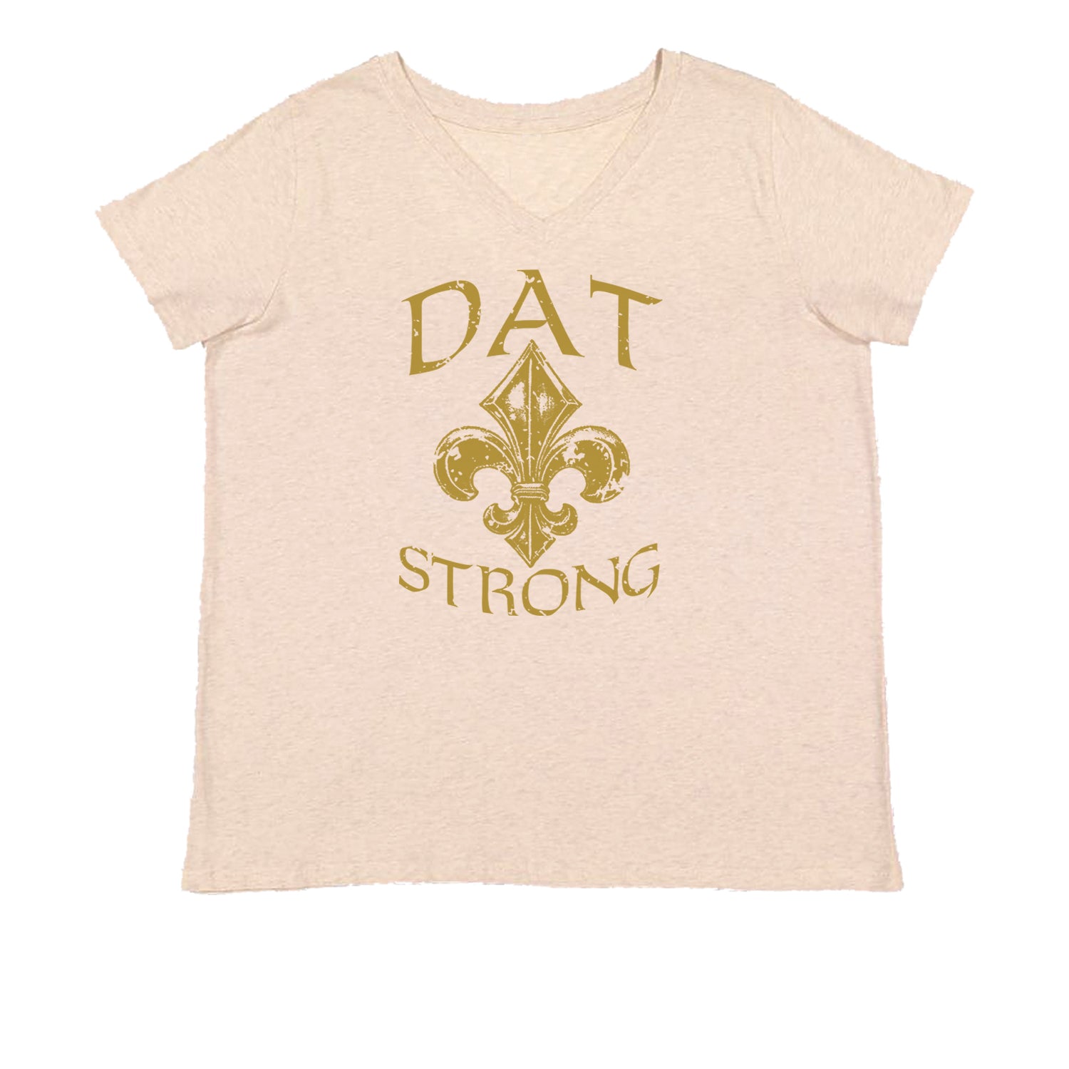 Dat Strong New Orleans Womens Plus Size V-Neck T-shirt dat, de, fan, fleur, jersey, lis, new, orleans, sports, strong, who by Expression Tees