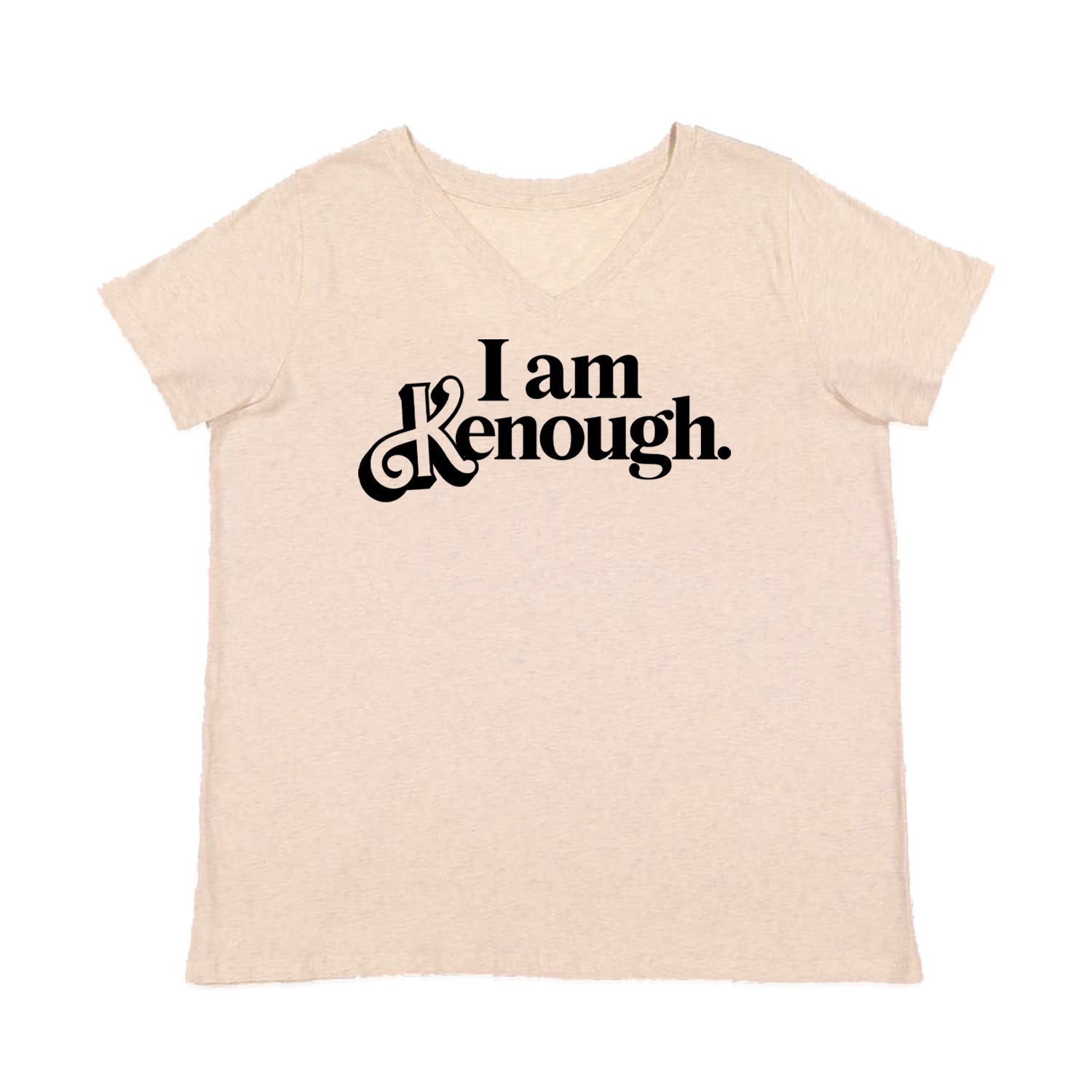 I Am Kenough Barbenheimer Womens Plus Size V-Neck T-shirt