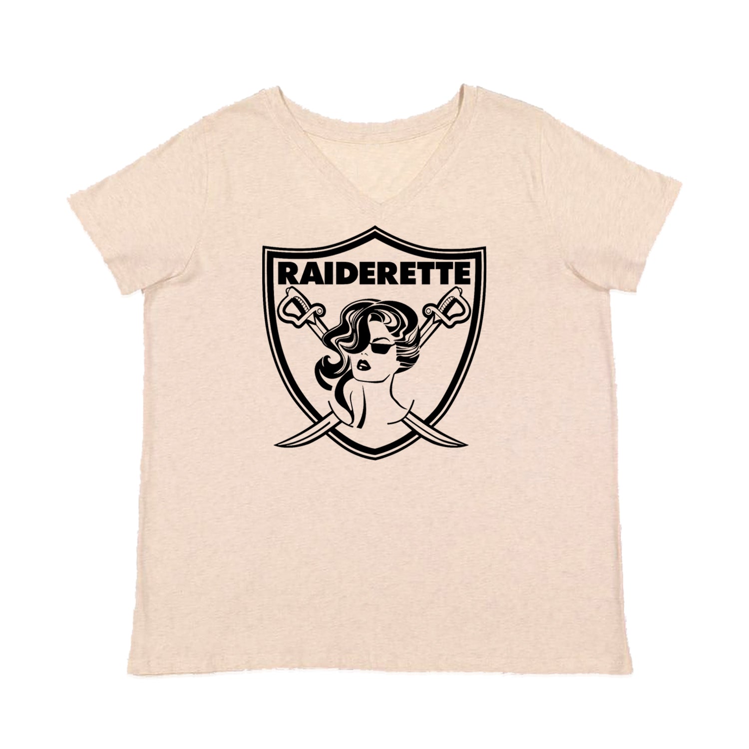 Raiderette Football Gameday Ready Womens Plus Size V-Neck T-shirt