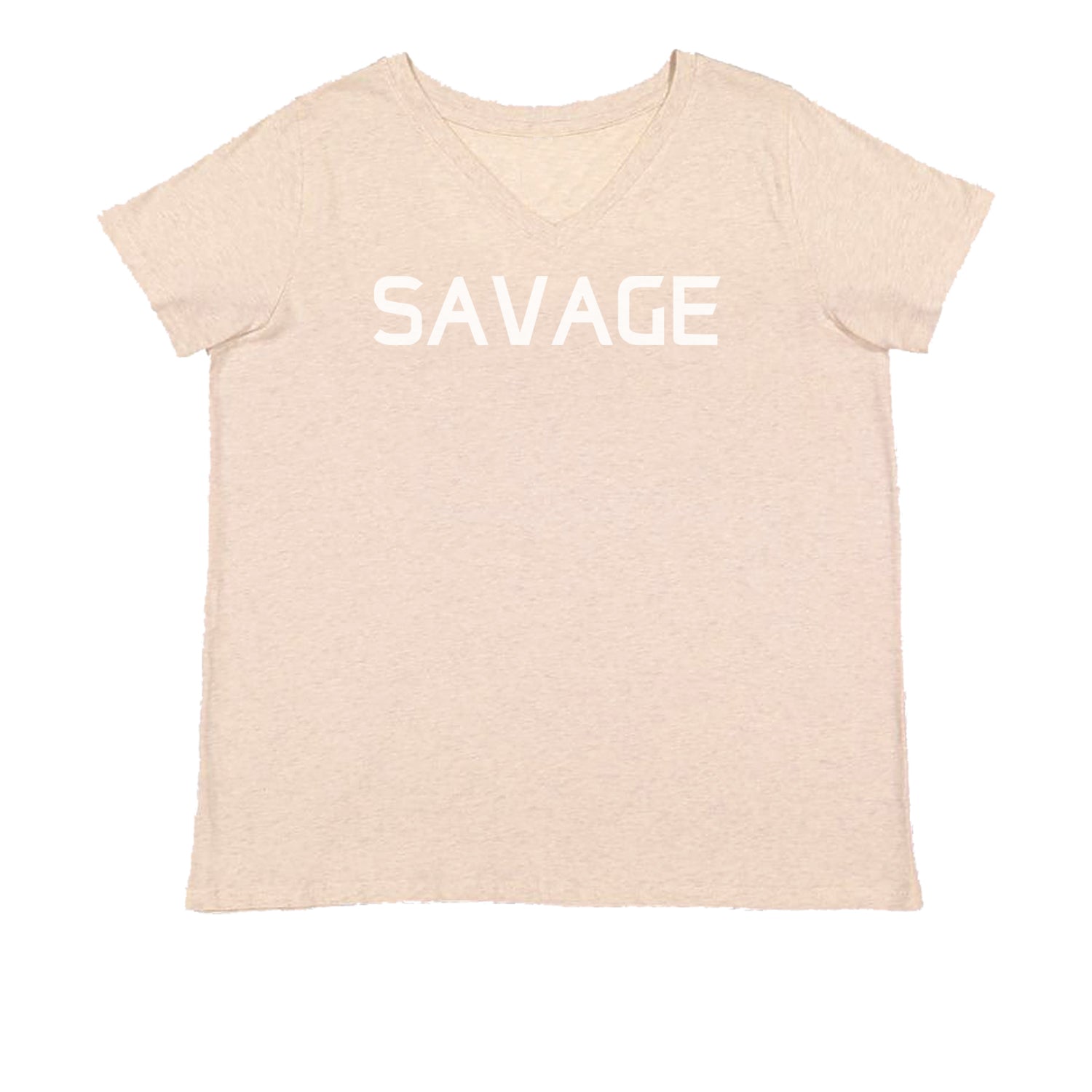 Savage Womens Plus Size V-Neck T-shirt #expressiontees by Expression Tees