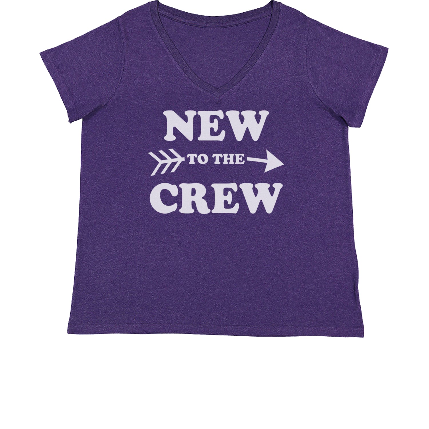 New To The Crew Womens Plus Size V-Neck T-shirt announcement, baby, cousin, gender, newborn, reveal, toddler by Expression Tees