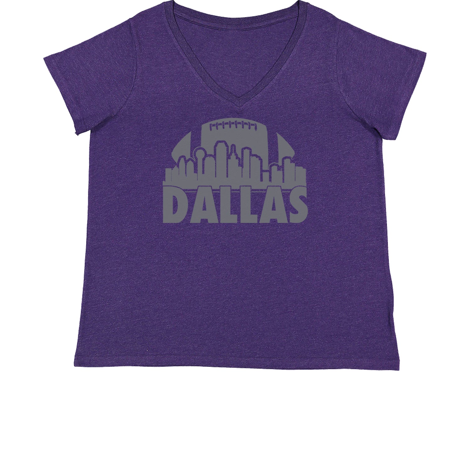 Dallas Texas Skyline Womens Plus Size V-Neck T-shirt dallas, Texas by Expression Tees