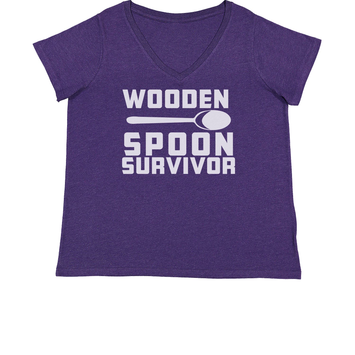 Wooden Spoon Survivor Womens Plus Size V-Neck T-shirt funny, shirt, spoon, survivor, wooden by Expression Tees