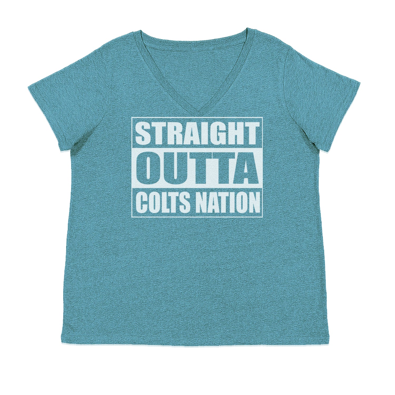 Straight Outta Colts Nation Football  Womens Plus Size V-Neck T-shirt