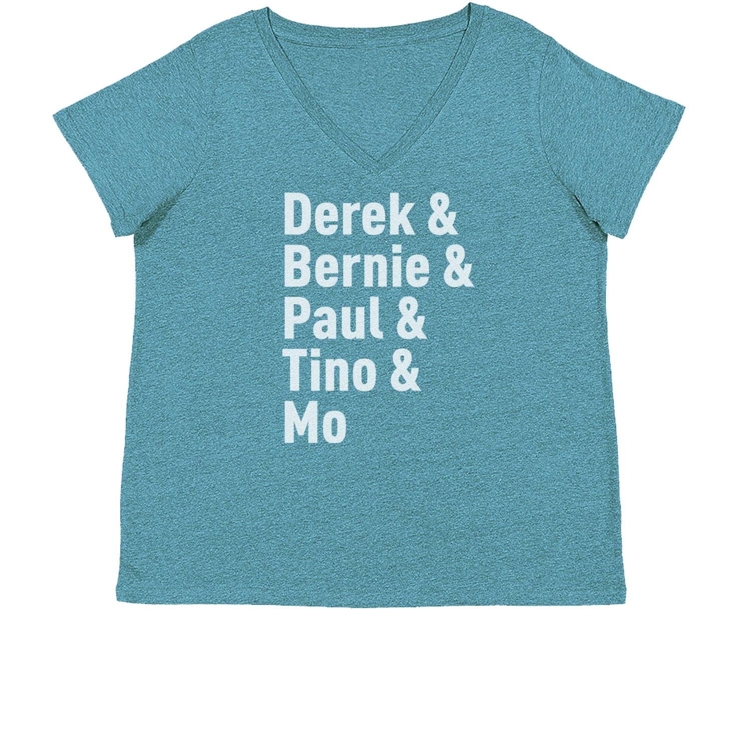 Derek and Bernie and Paul and Tino and Mo Womens Plus Size V-Neck T-shirt baseball, comes, here, judge, the by Expression Tees