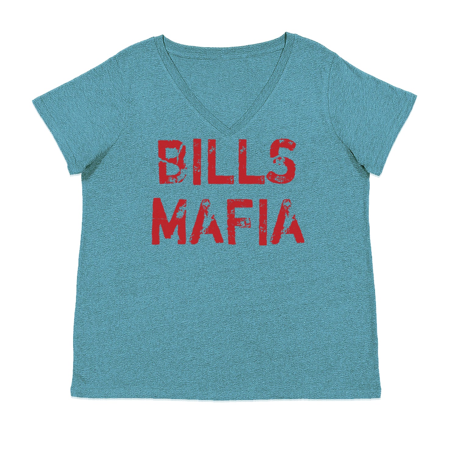 Distressed Bills Mafia Football Womens Plus Size V-Neck T-shirt