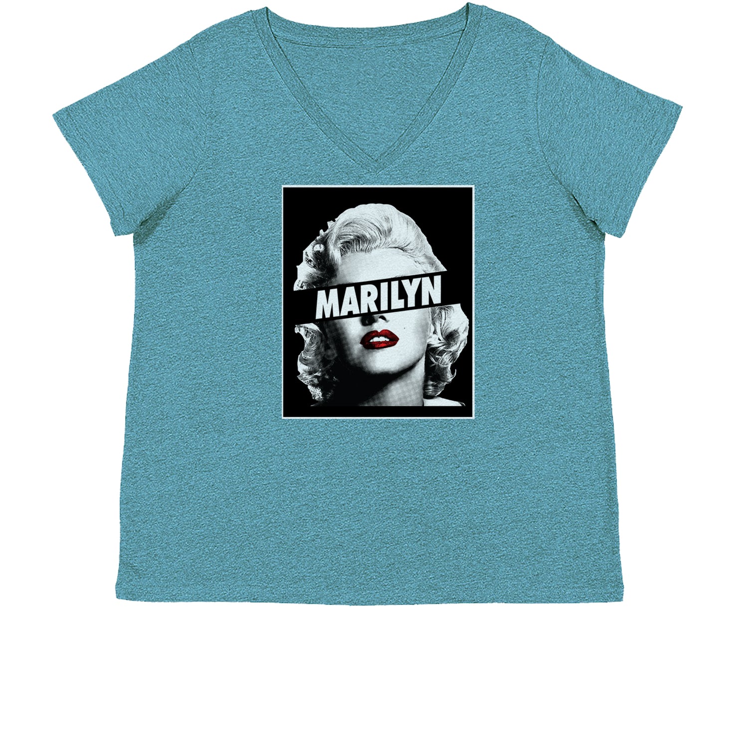 Marilyn Monroe Censored Womens Plus Size V-Neck T-shirt american, icon, marilyn, monroe by Expression Tees