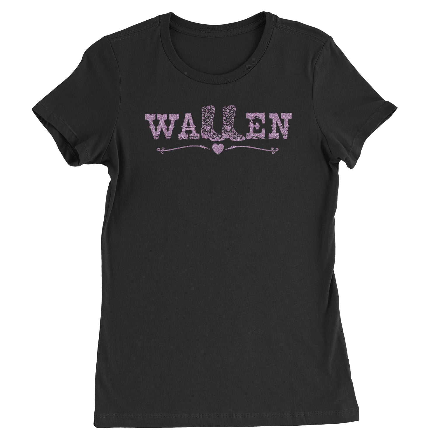 Glitter Wallen Cowgirl Boots Country Music Western Womens T-shirt