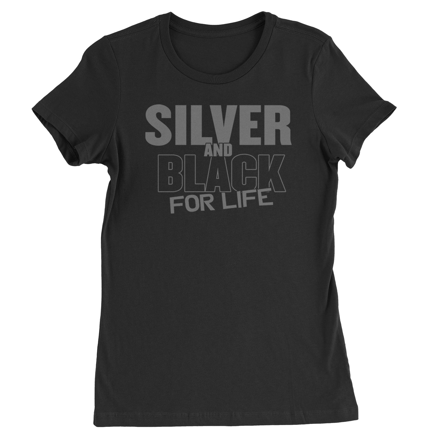 Silver And Black For Life Football Fan Womens T-shirt