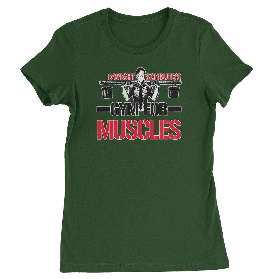 Dwight Schrute Gym For Muscles Office Workout Womens T-shirt