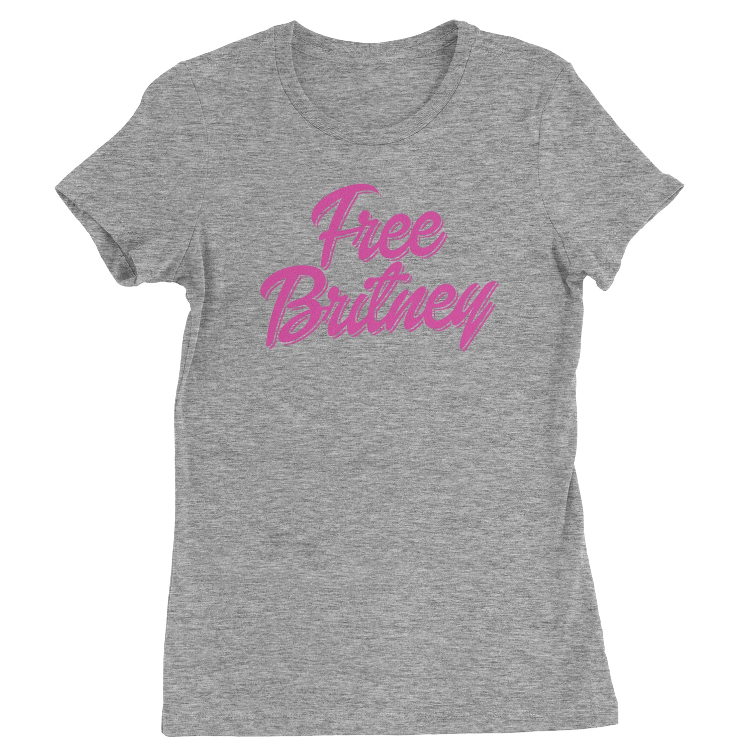 Pink Free Britney Womens T-shirt again, did, I, it, more, music, one, oops, pop, spears, time, toxic by Expression Tees