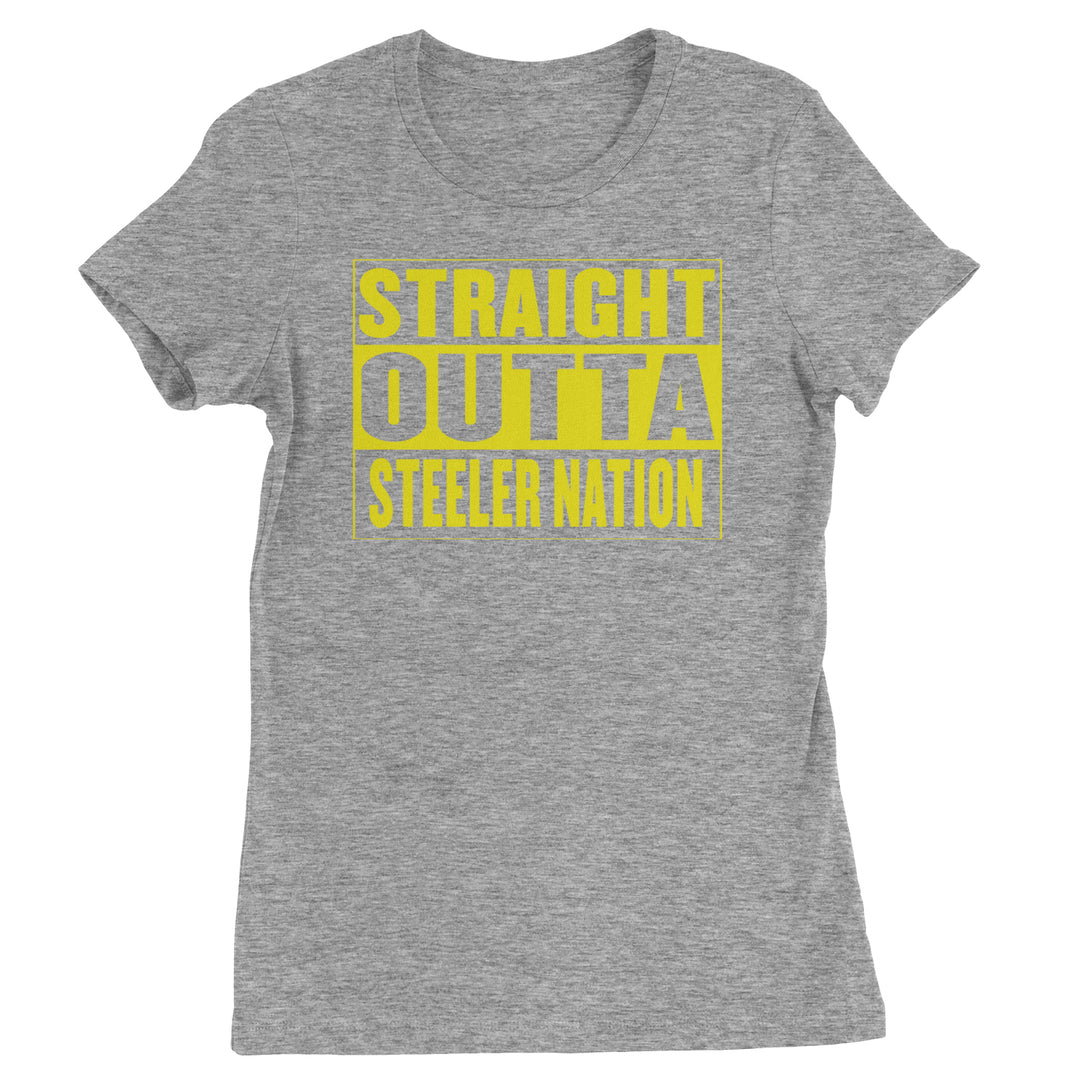 Straight Outta Steeler Nation Football  Womens T-shirt