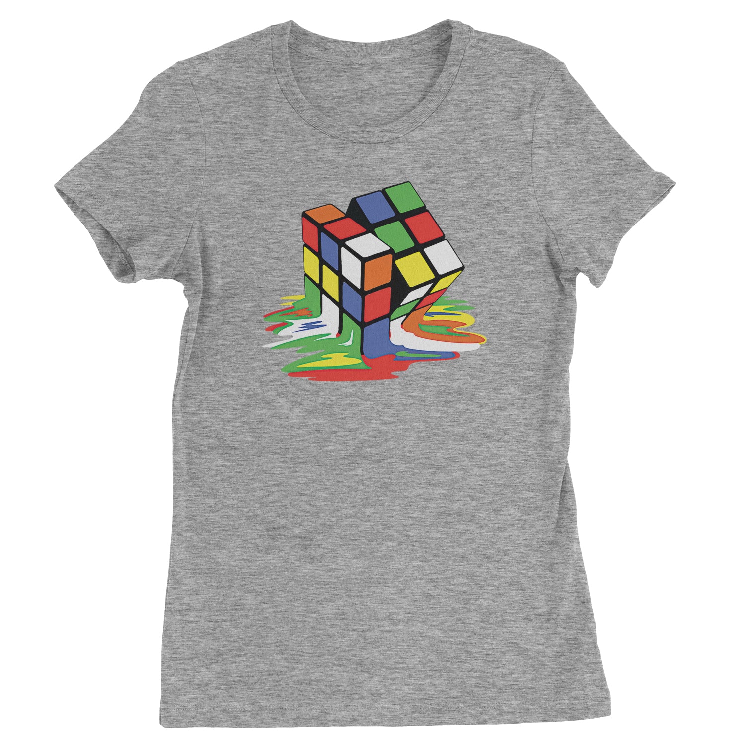 Melting Multi-Colored Cube Womens T-shirt gamer, gaming, nerd, shirt by Expression Tees