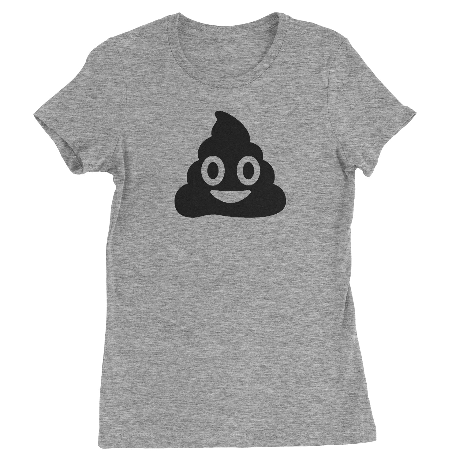 Emoticon Poop Face Smile Face Womens T-shirt cosplay, costume, dress, emoji, emote, face, halloween, smiley, up, yellow by Expression Tees