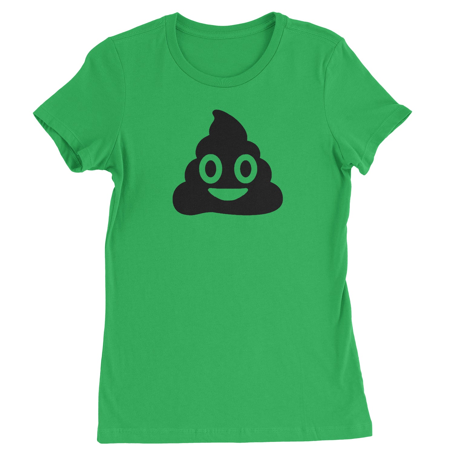 Emoticon Poop Face Smile Face Womens T-shirt cosplay, costume, dress, emoji, emote, face, halloween, smiley, up, yellow by Expression Tees